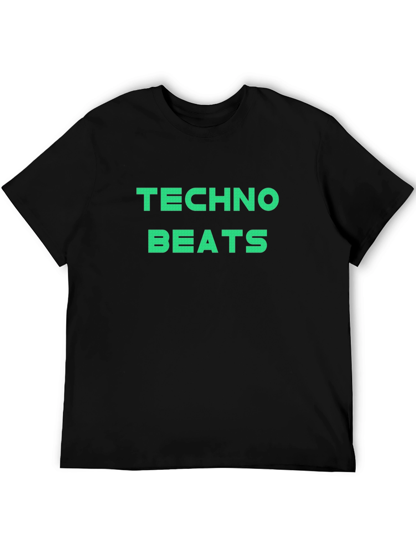Techno Beats Graphic Tee - Black Crew Neck