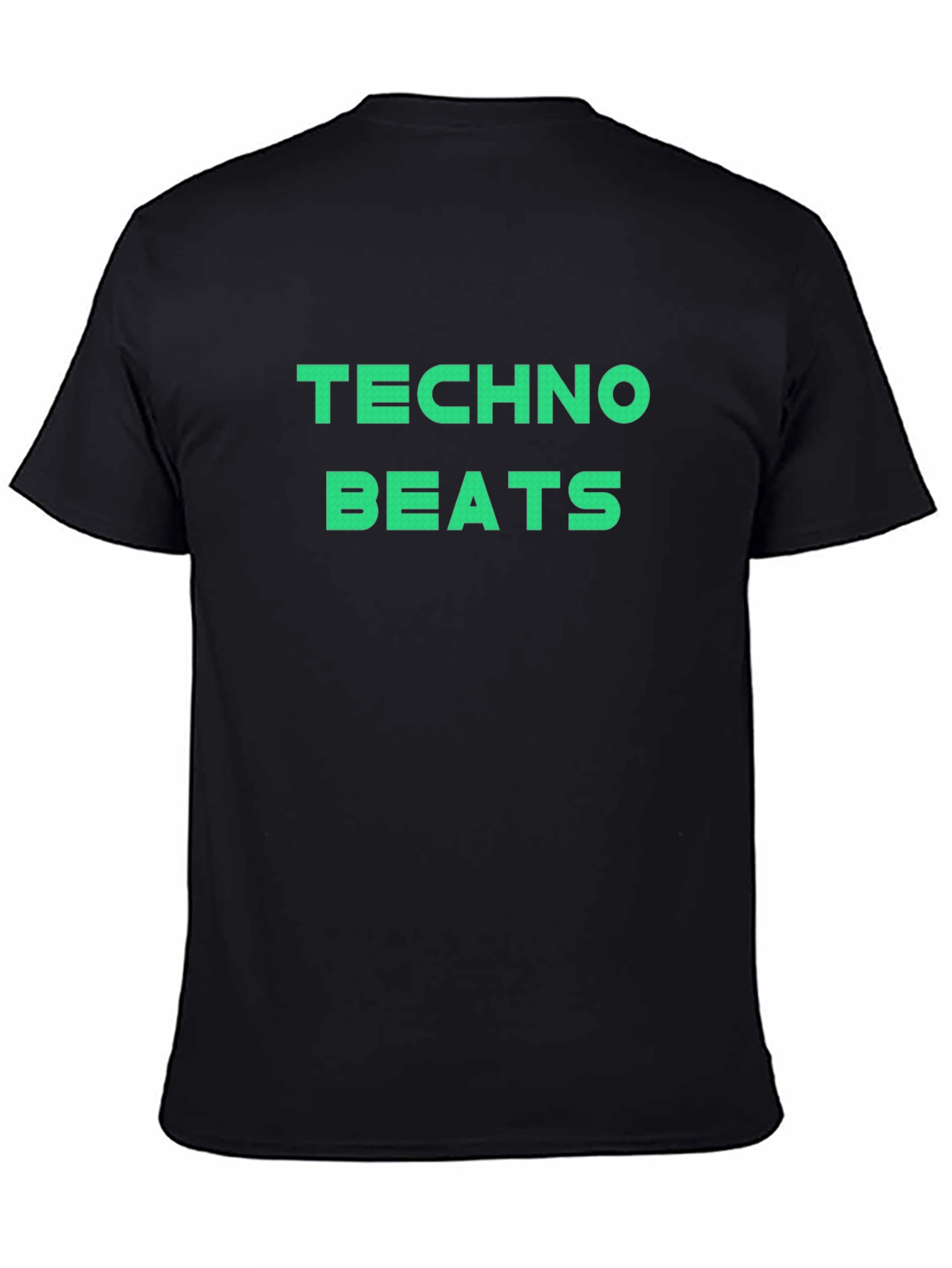 Techno Beats Graphic Tee - Black Crew Neck