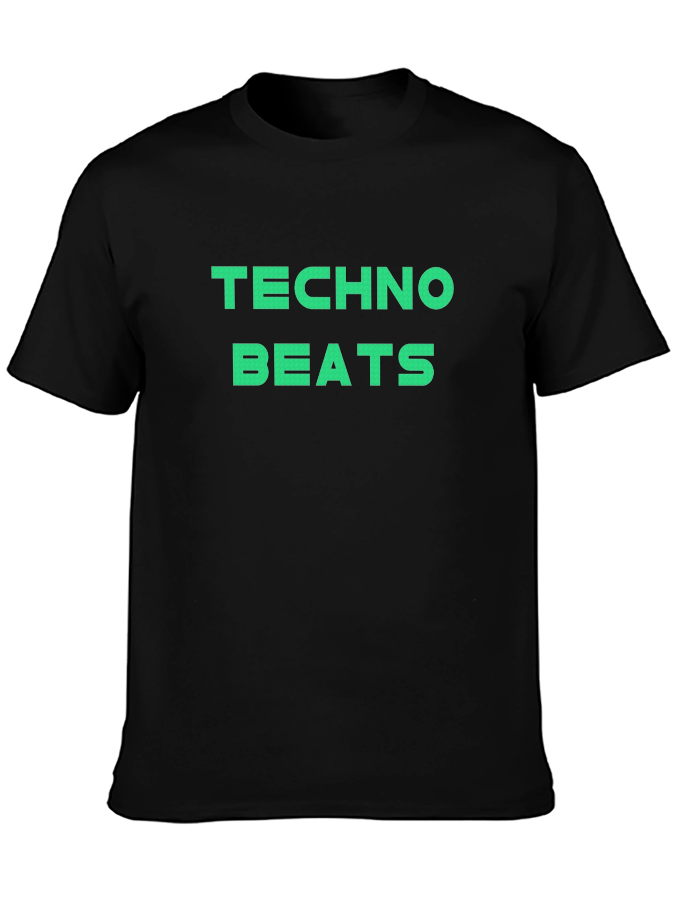 Techno Beats Graphic Tee - Black Crew Neck