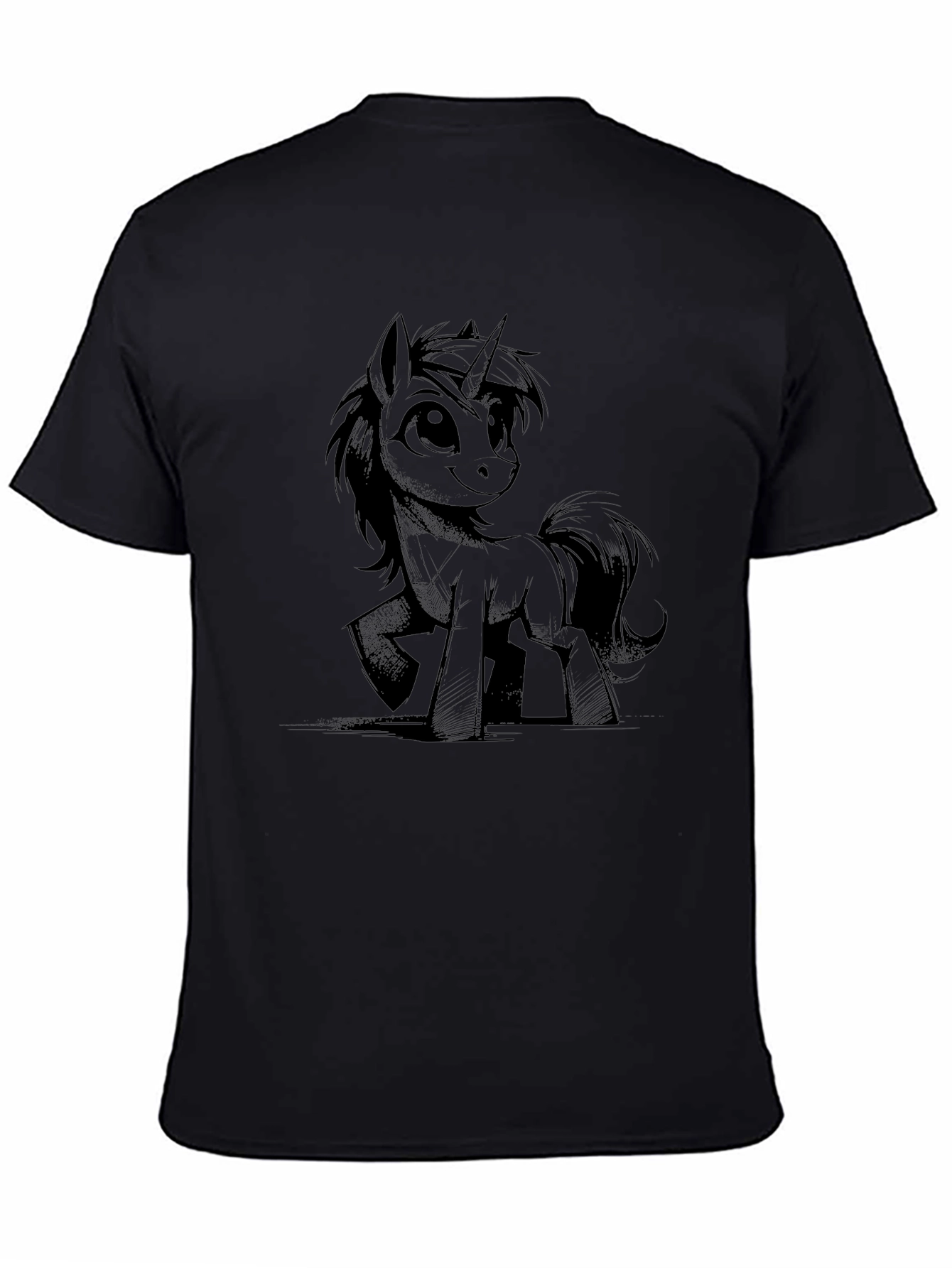 Mens Black Pony Graphic Tee
