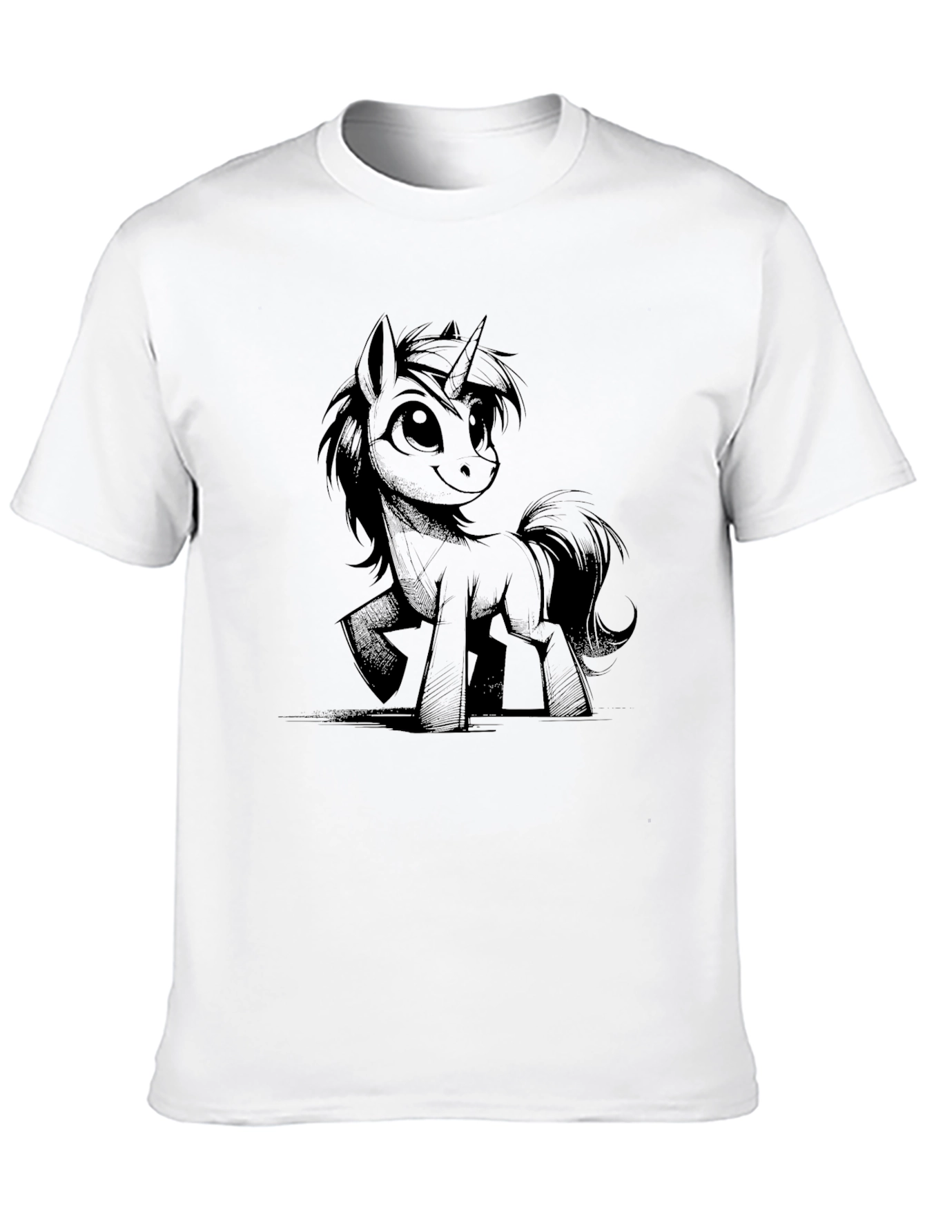 Mens Black Pony Graphic Tee