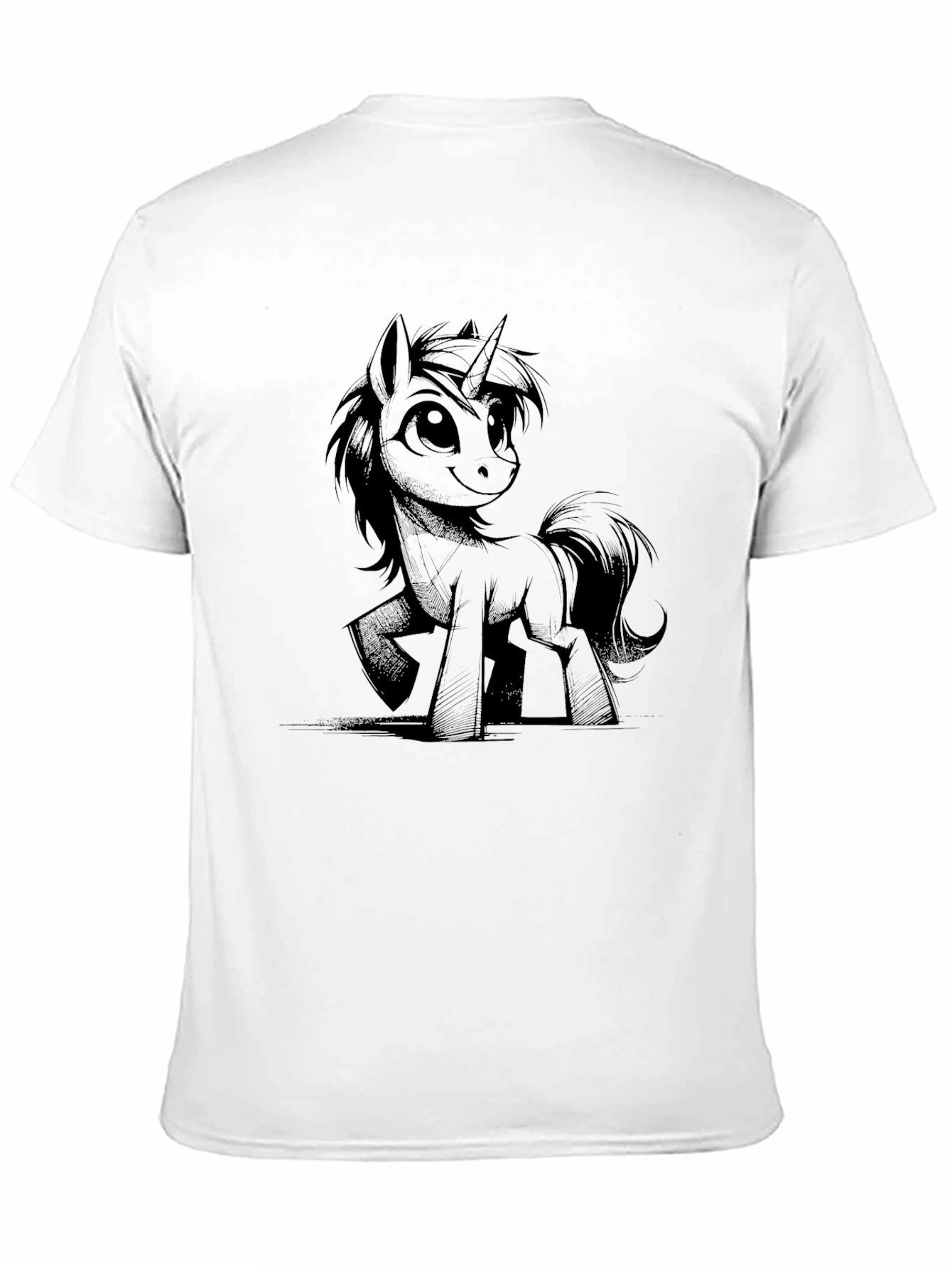 Mens Black Pony Graphic Tee