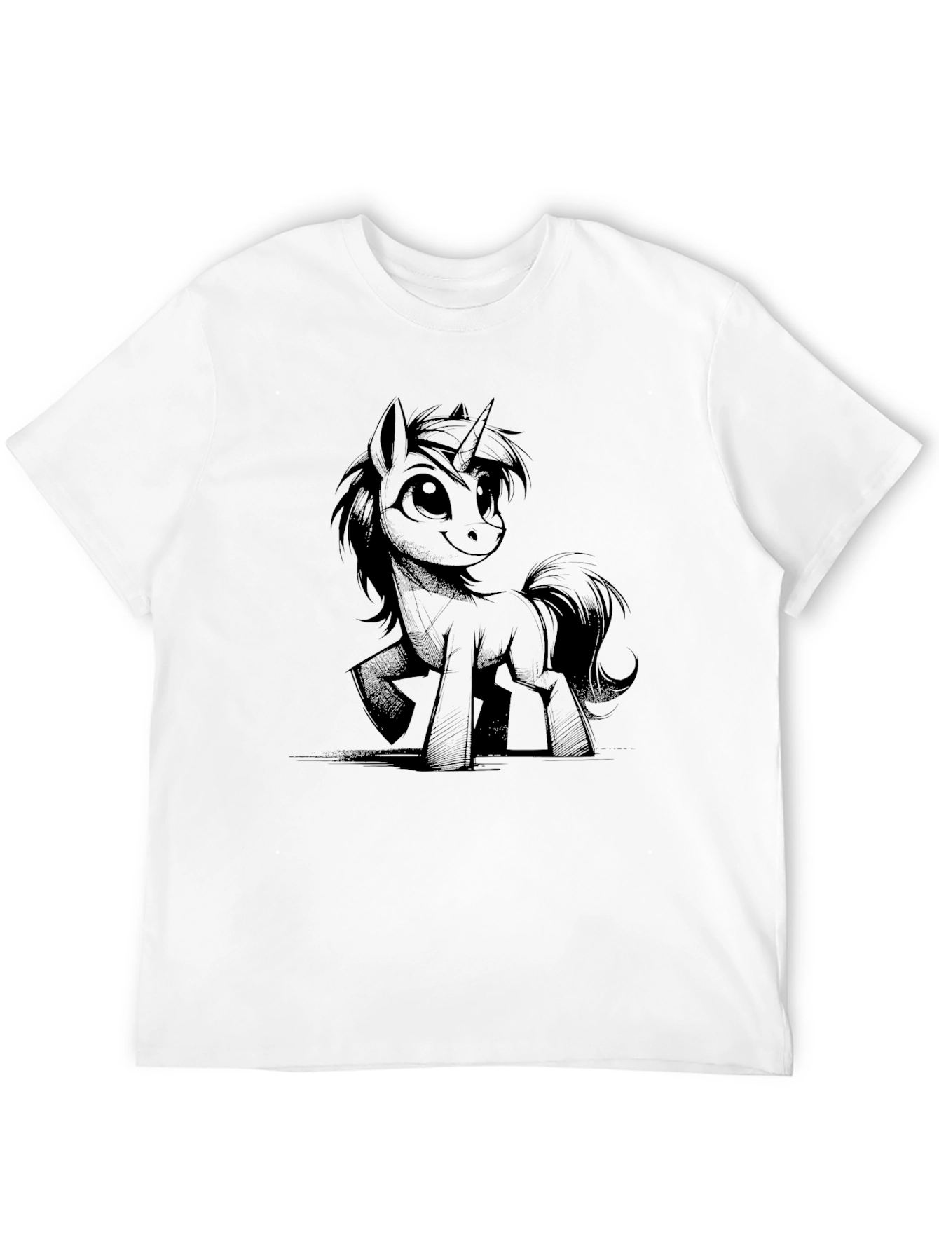 Mens Black Pony Graphic Tee