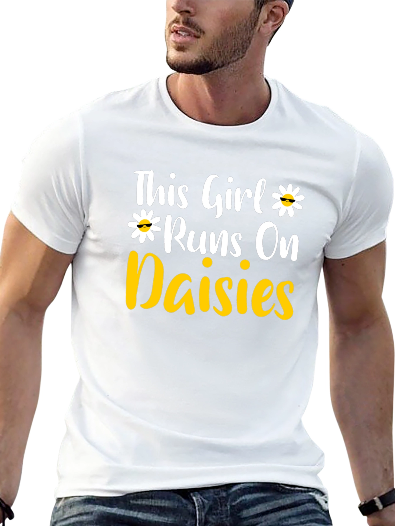 This Girl Runs on Daisies T-Shirt - Black