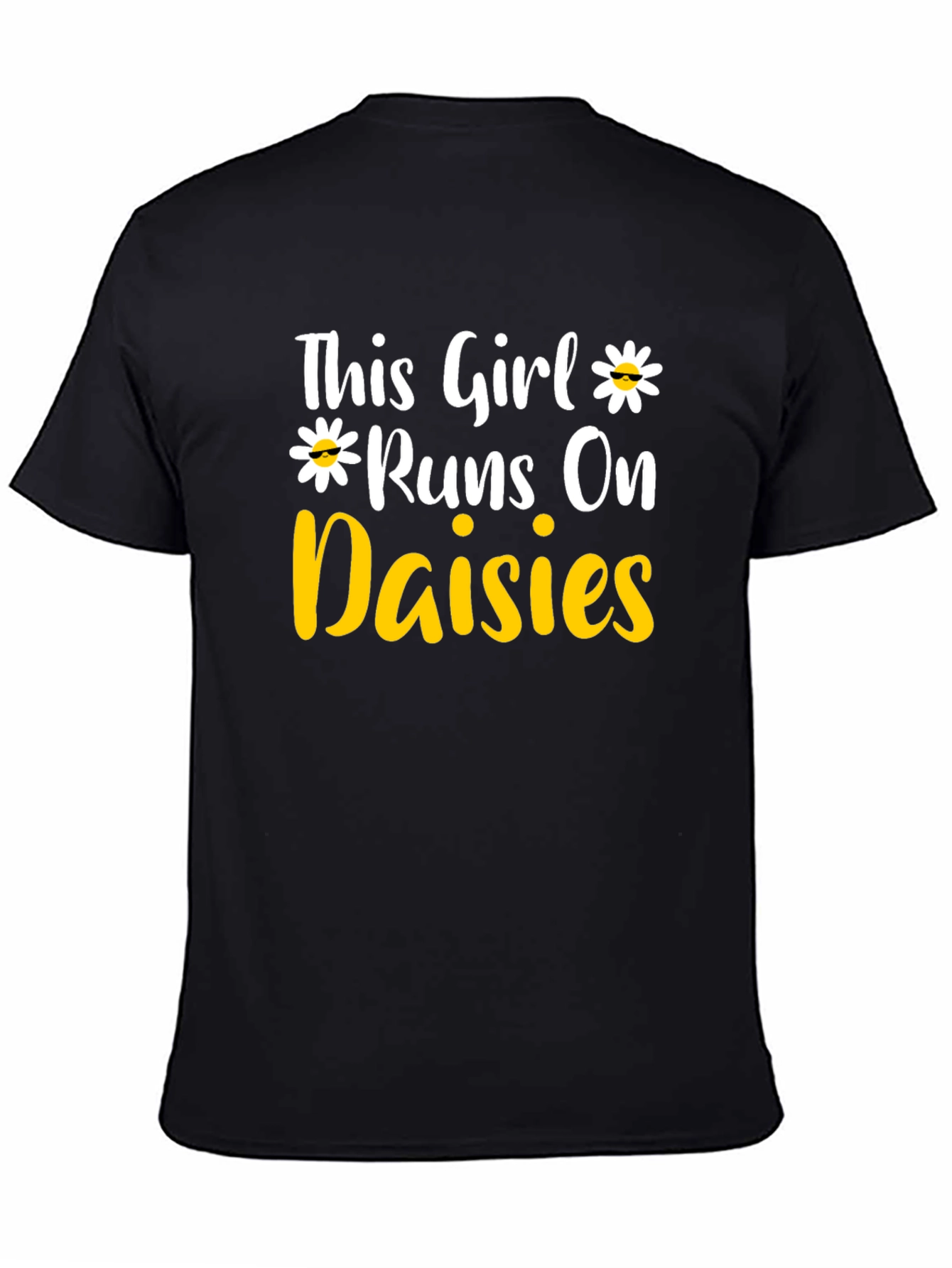This Girl Runs on Daisies T-Shirt - Black