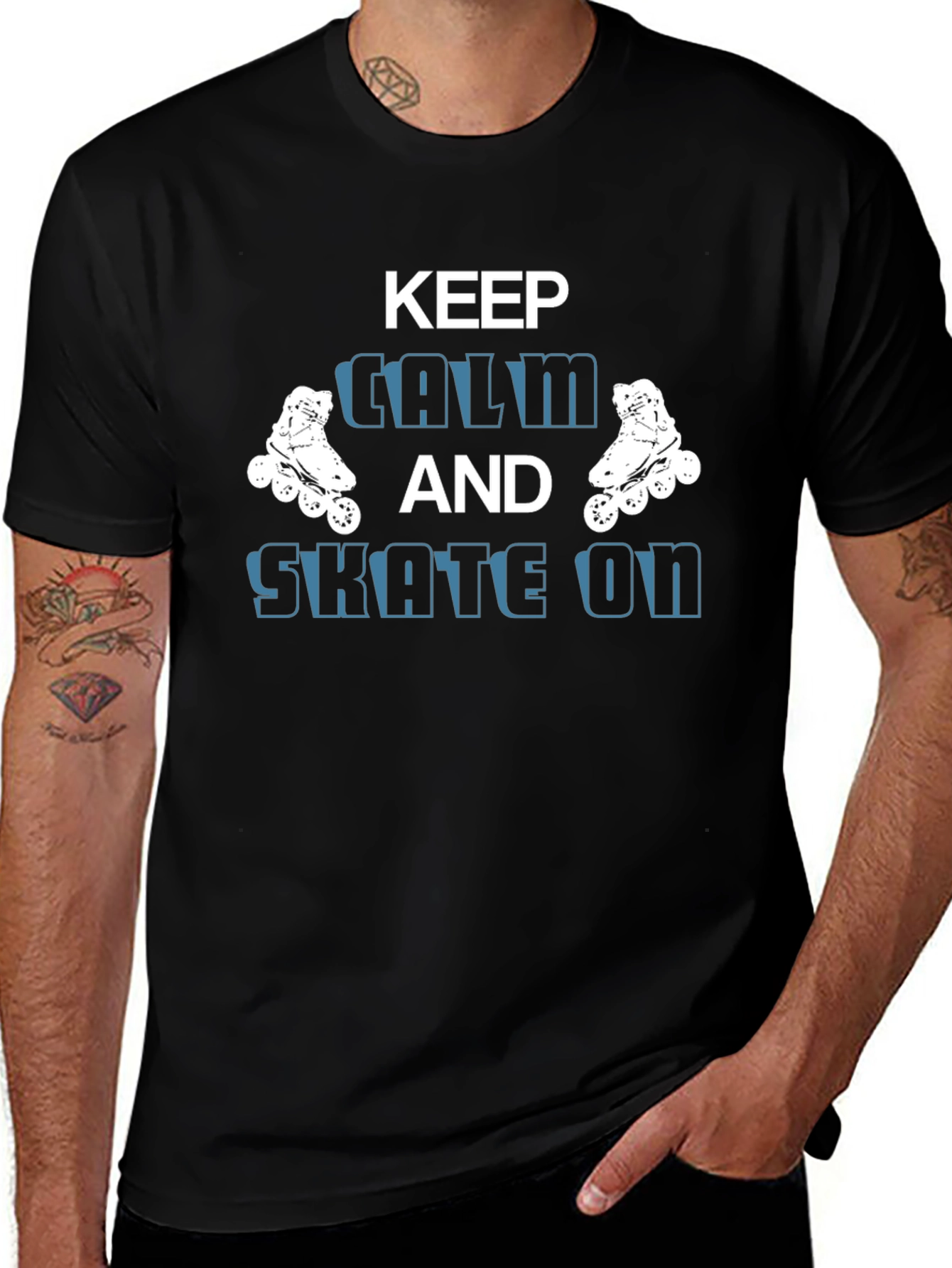 Keep Calm and Skate On - Graphic T-Shirt