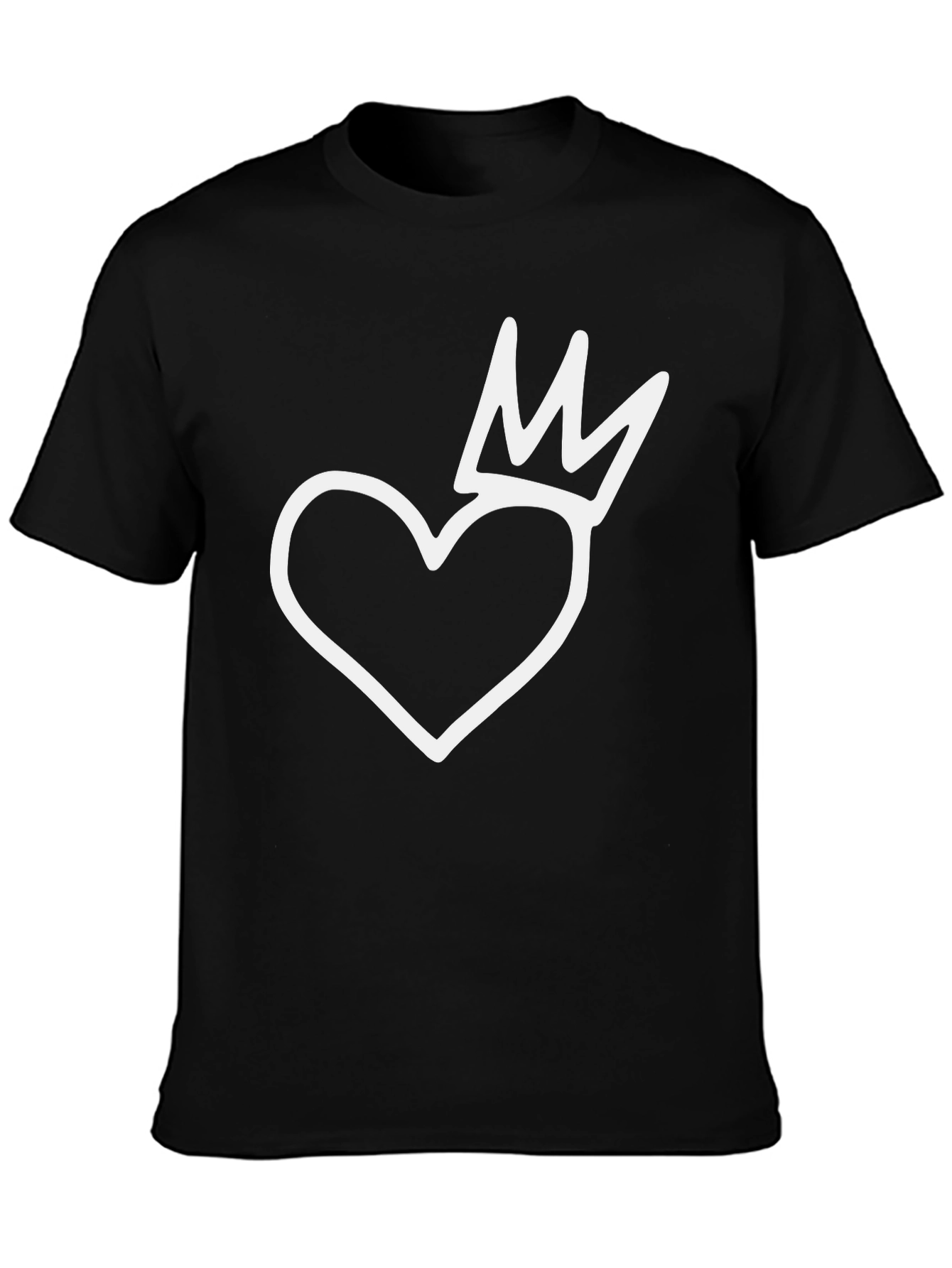 Heart with Crown Black T-Shirt