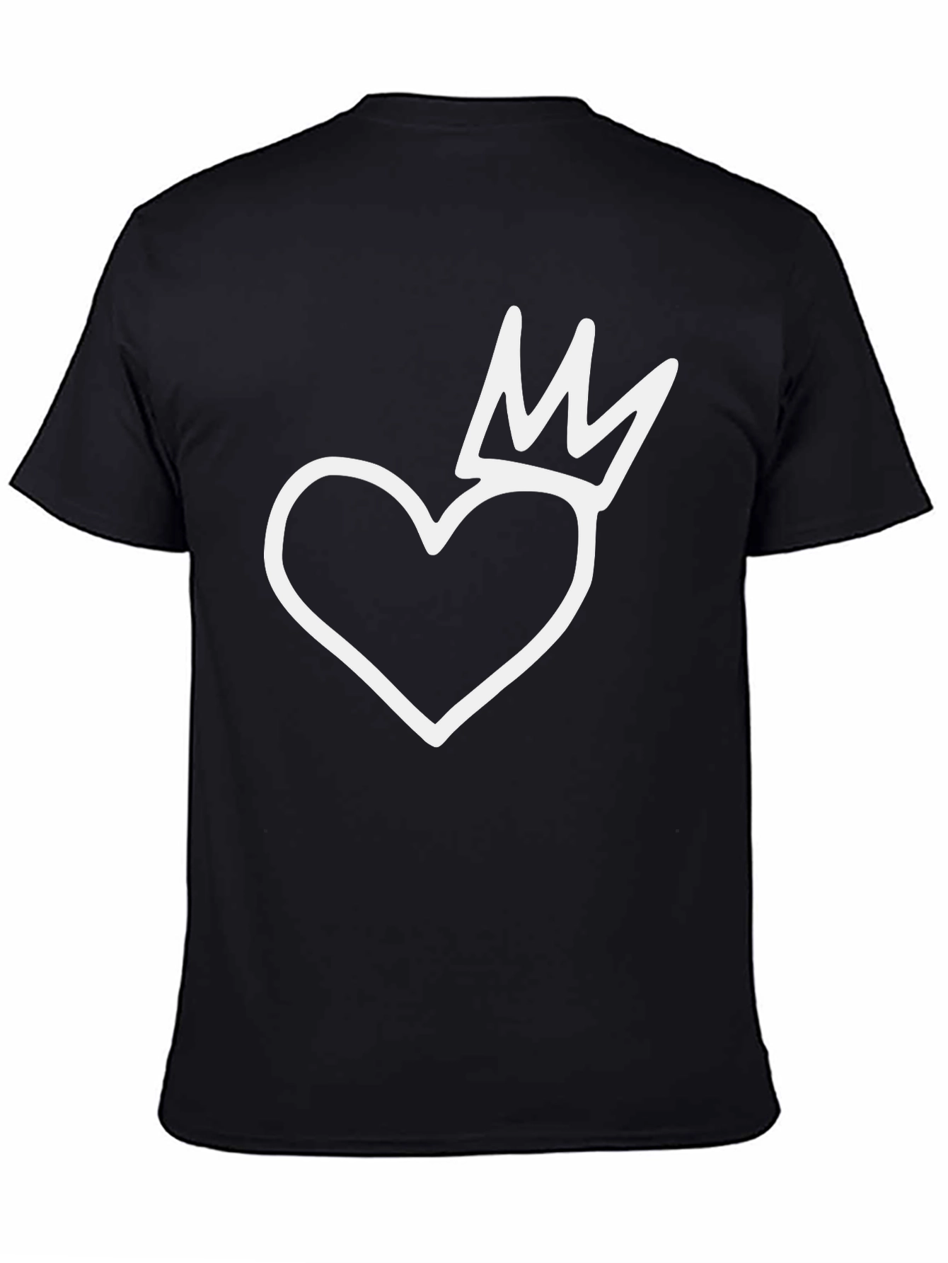 Heart with Crown Black T-Shirt