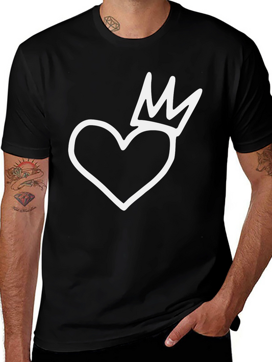 Heart with Crown Black T-Shirt