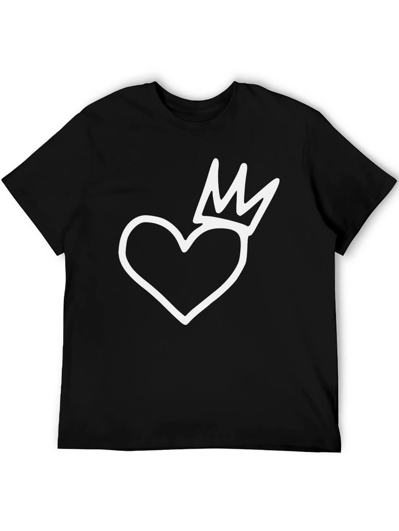Heart with Crown Black T-Shirt