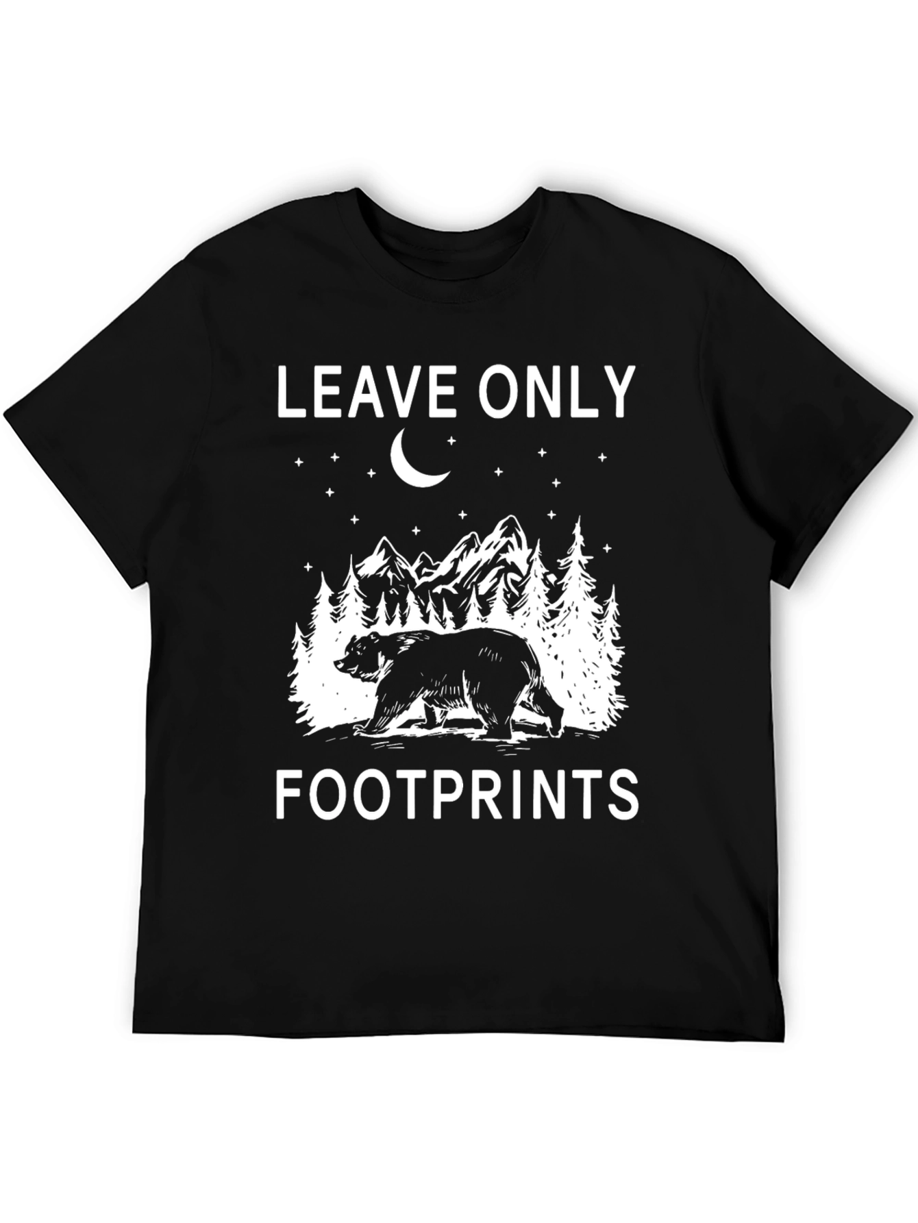 Leave Only Footprints Bear T-Shirt Nature Outdoors