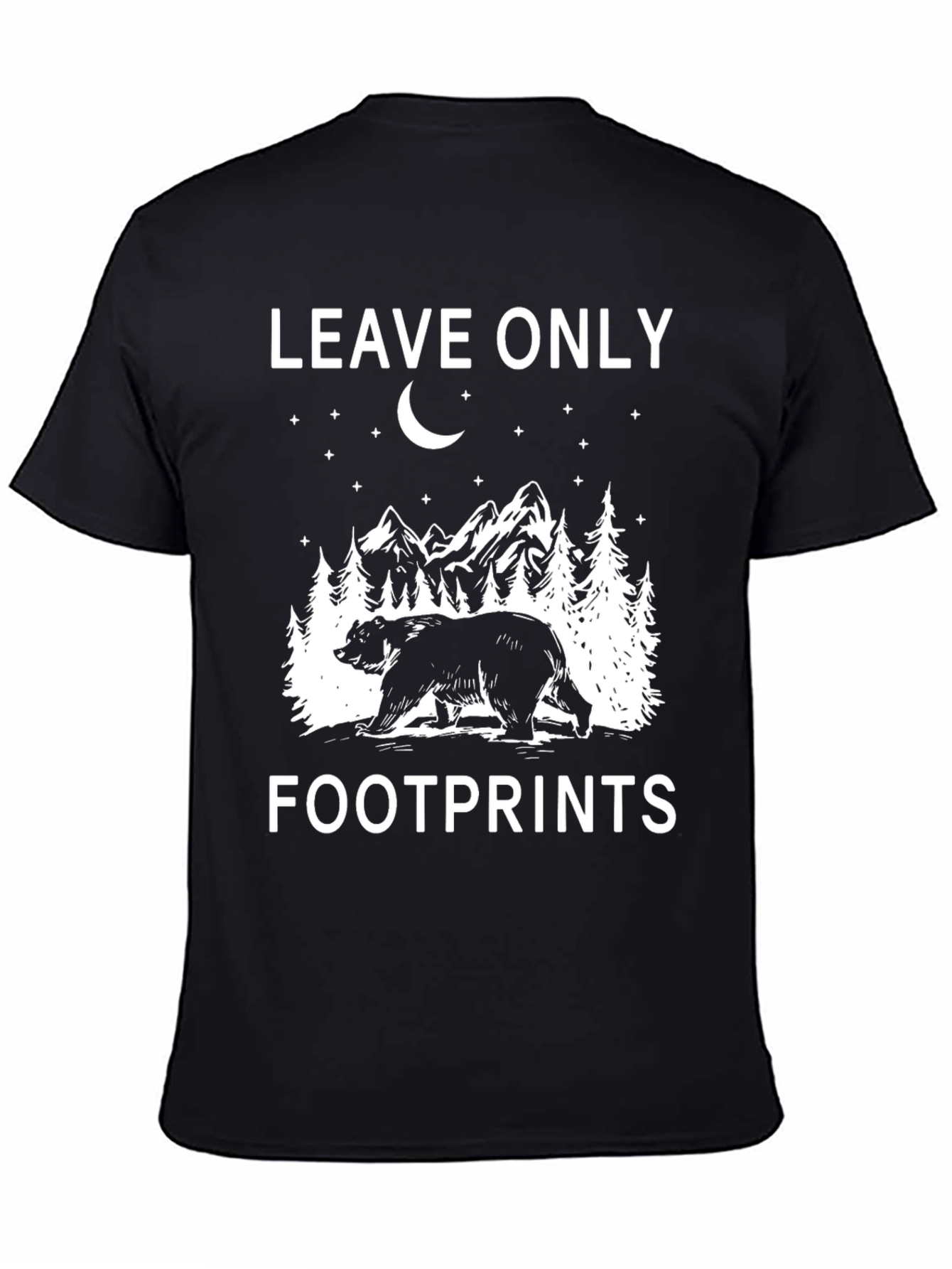 Leave Only Footprints Bear T-Shirt Nature Outdoors