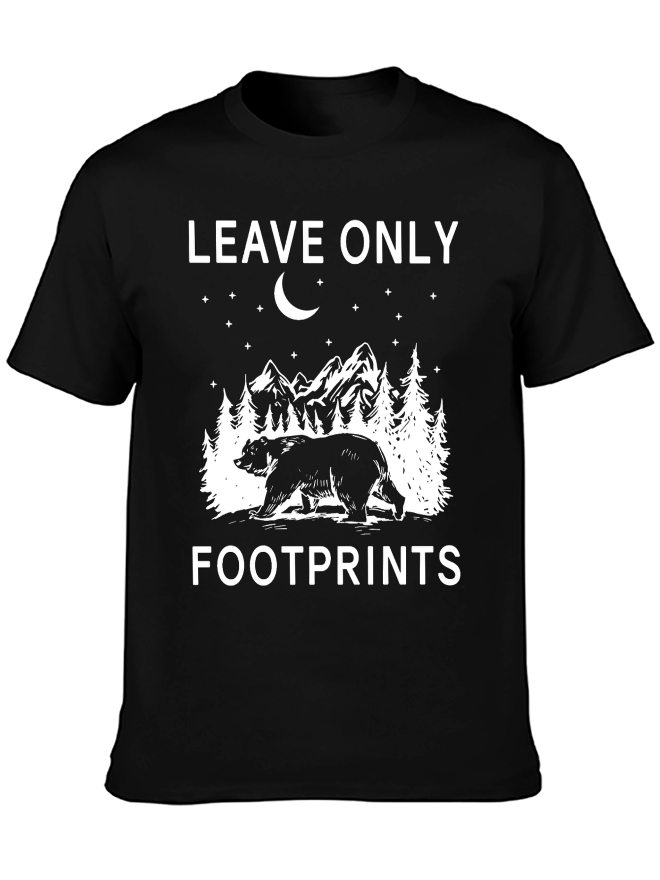 Leave Only Footprints Bear T-Shirt Nature Outdoors