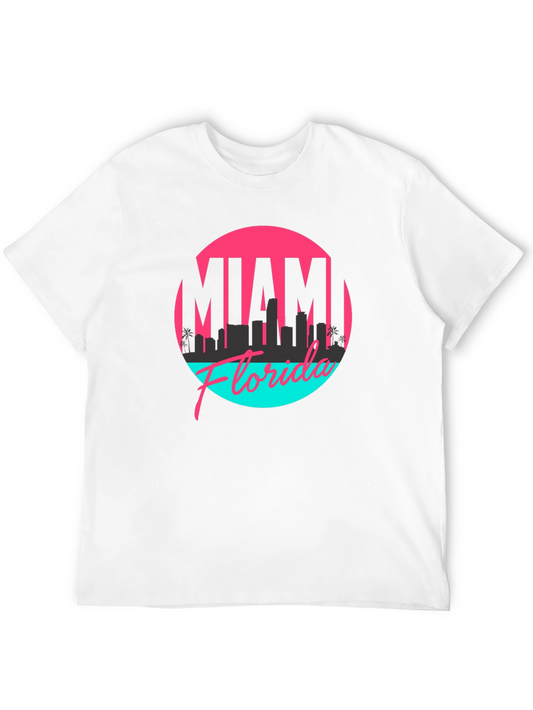 Miami Florida T-Shirt - Retro Skyline Graphic Tee