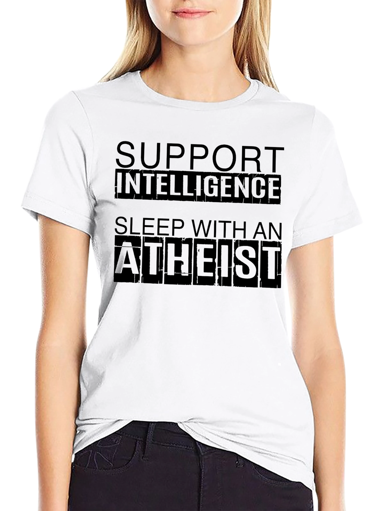 Intelligence Atheist Slogan T-Shirt