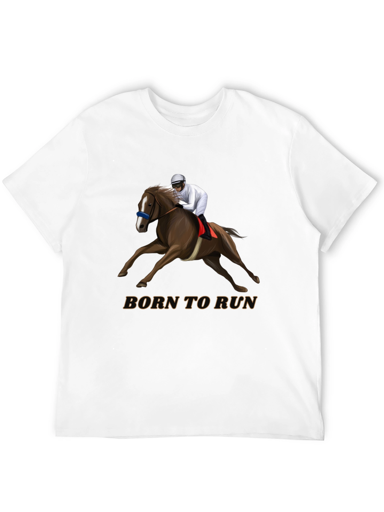 Born To Run Horse Racing Black T-Shirt
