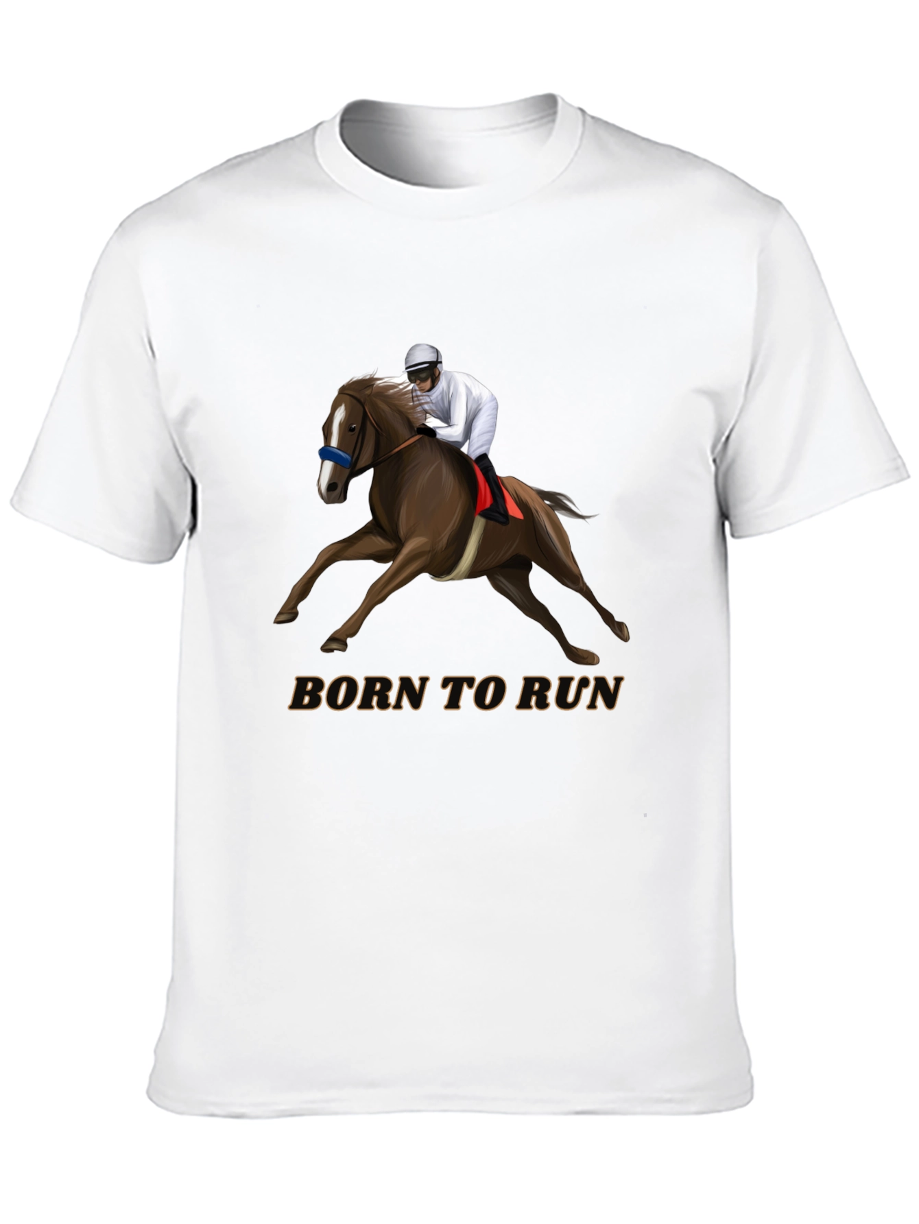 Born To Run Horse Racing Black T-Shirt