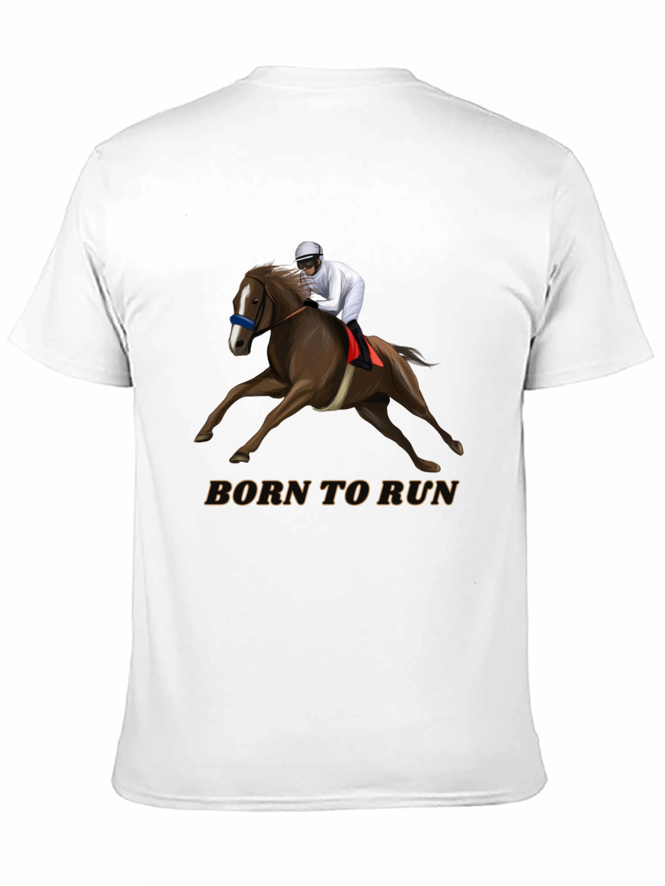 Born To Run Horse Racing Black T-Shirt