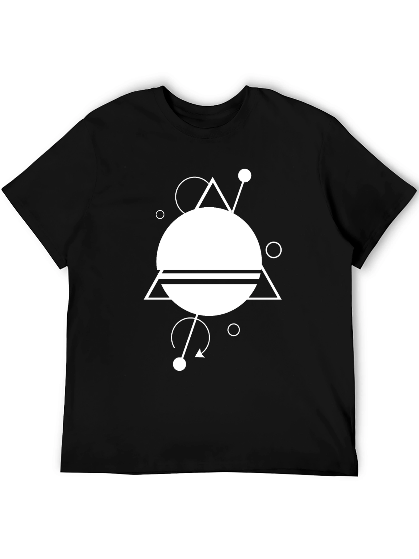 Geometric Design Black T-Shirt