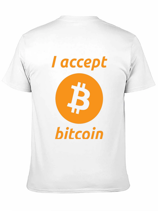 I Accept Bitcoin Black T-Shirt Cryptocurrency