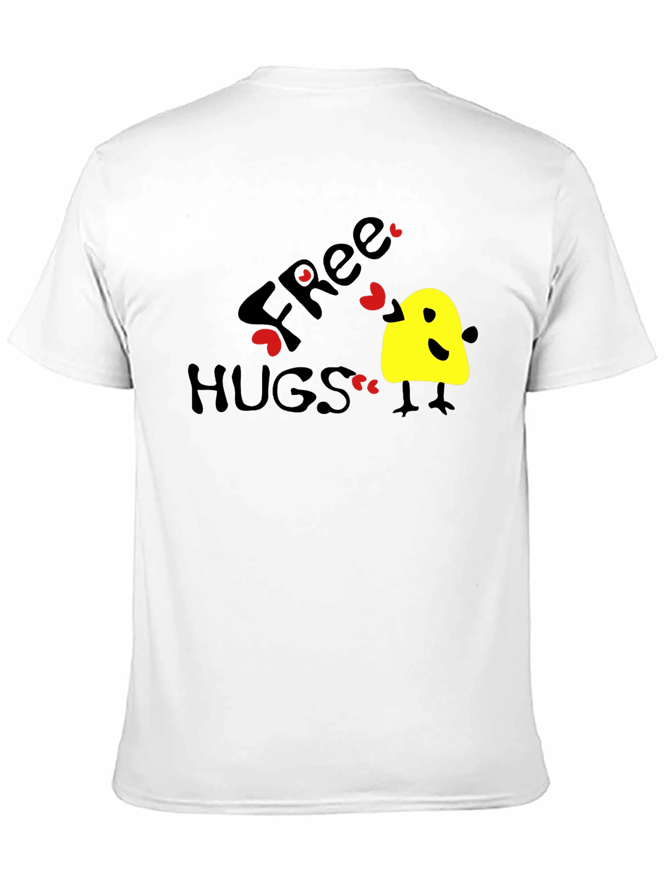 Free Hugs Graphic Tee - Black Cotton T-Shirt