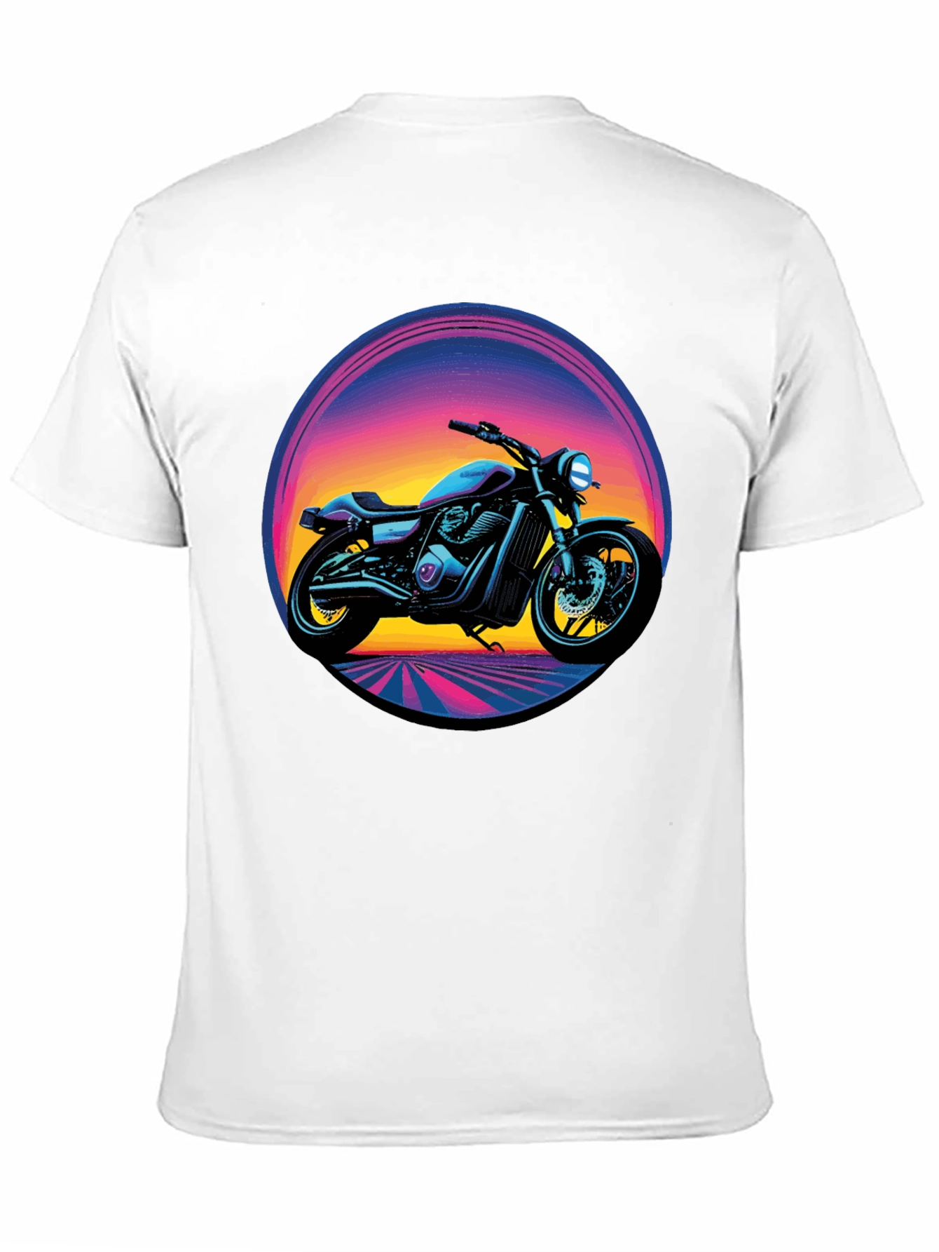 Retro Motorcycle Graphic Tee - Black