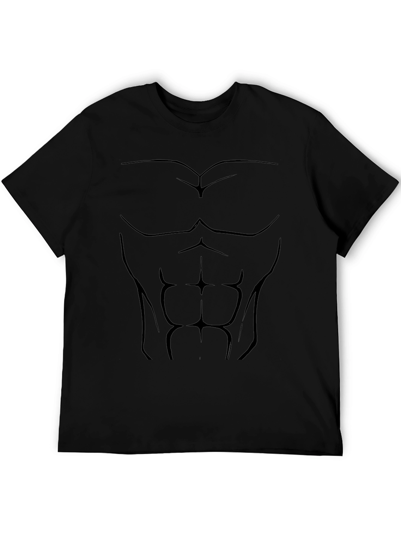 Muscle Print Mens Black Short Sleeve T-Shirt