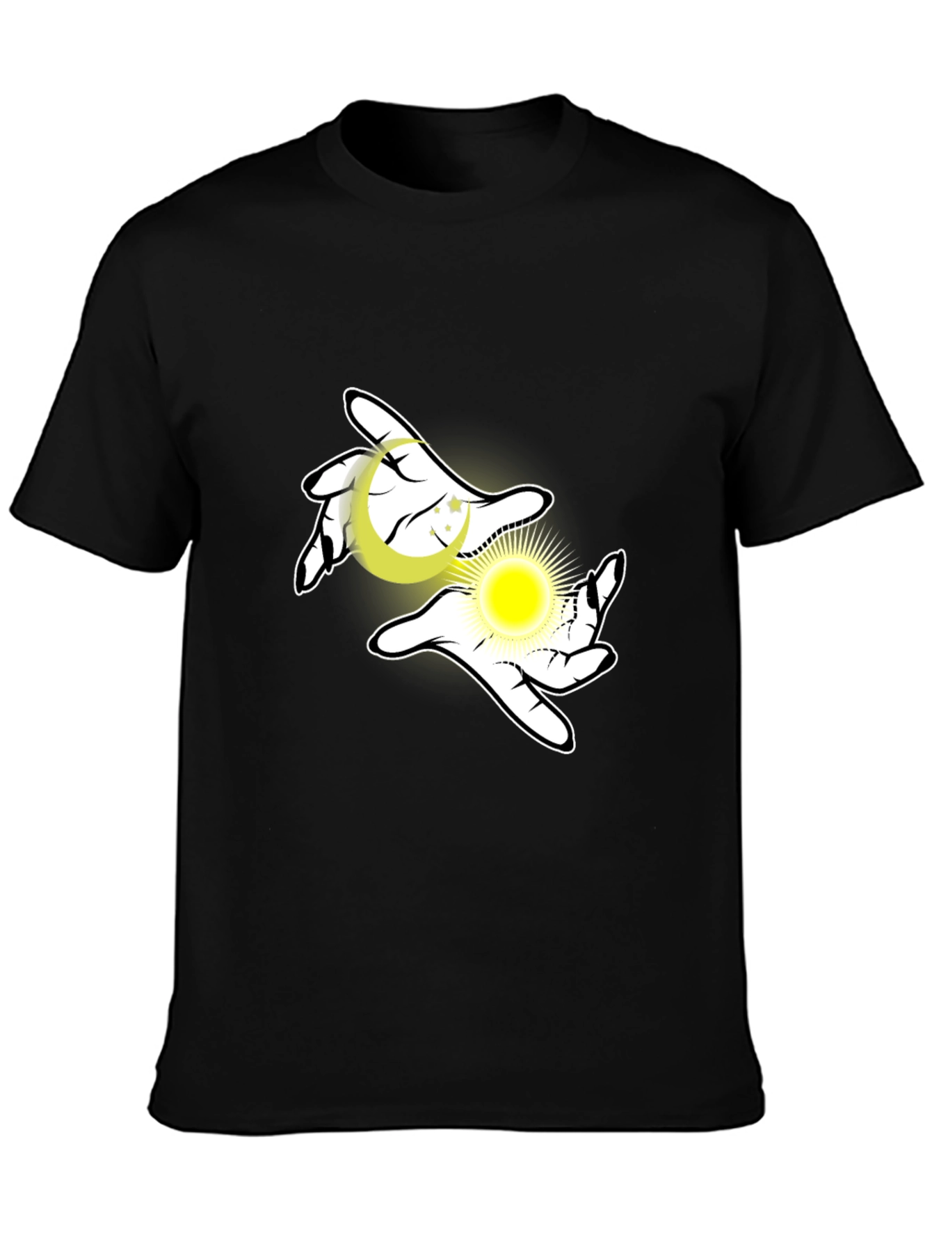 Celestial Hands Graphic Black T-Shirt