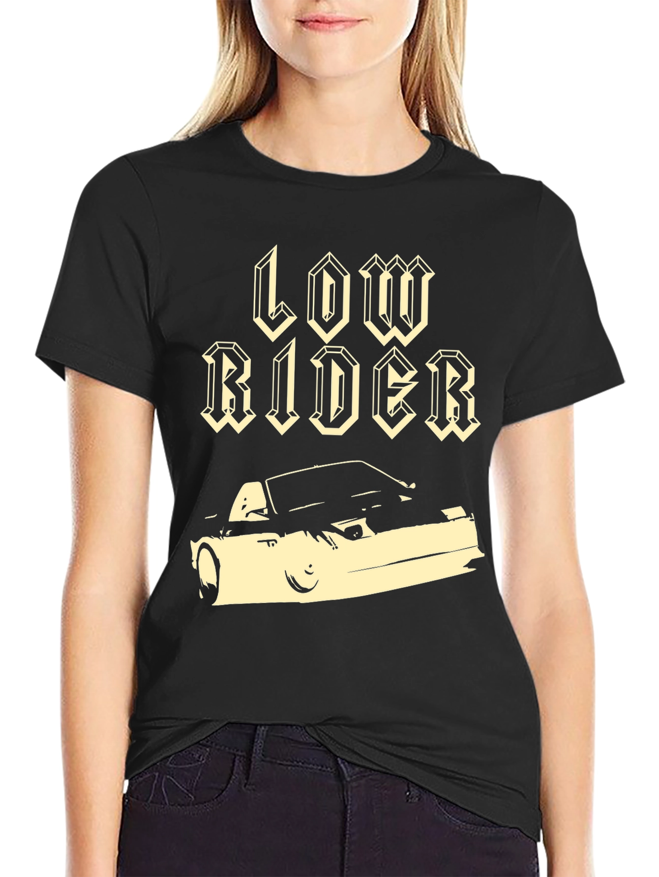 Low Rider Car Graphic Black T-Shirt