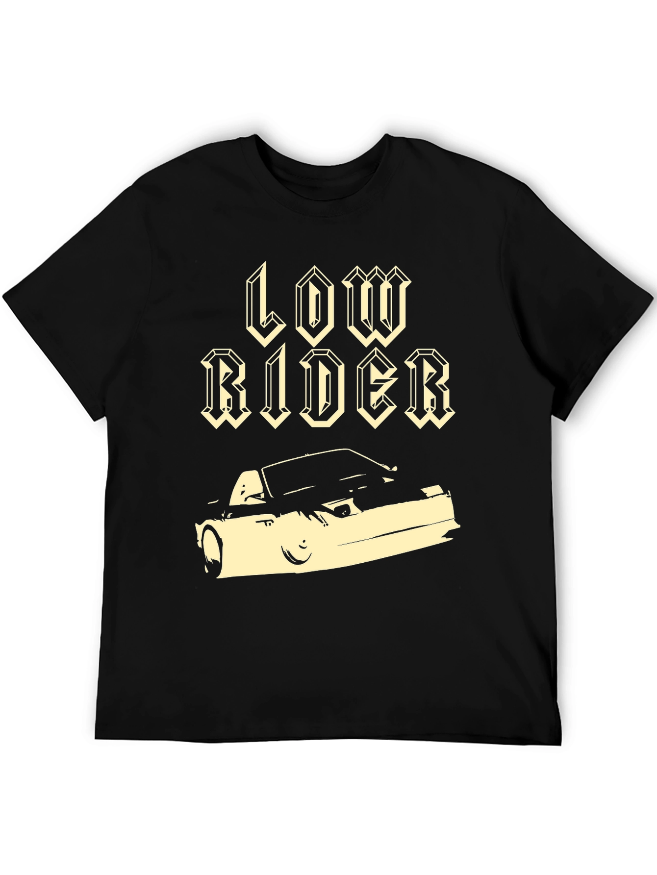 Low Rider Car Graphic Black T-Shirt