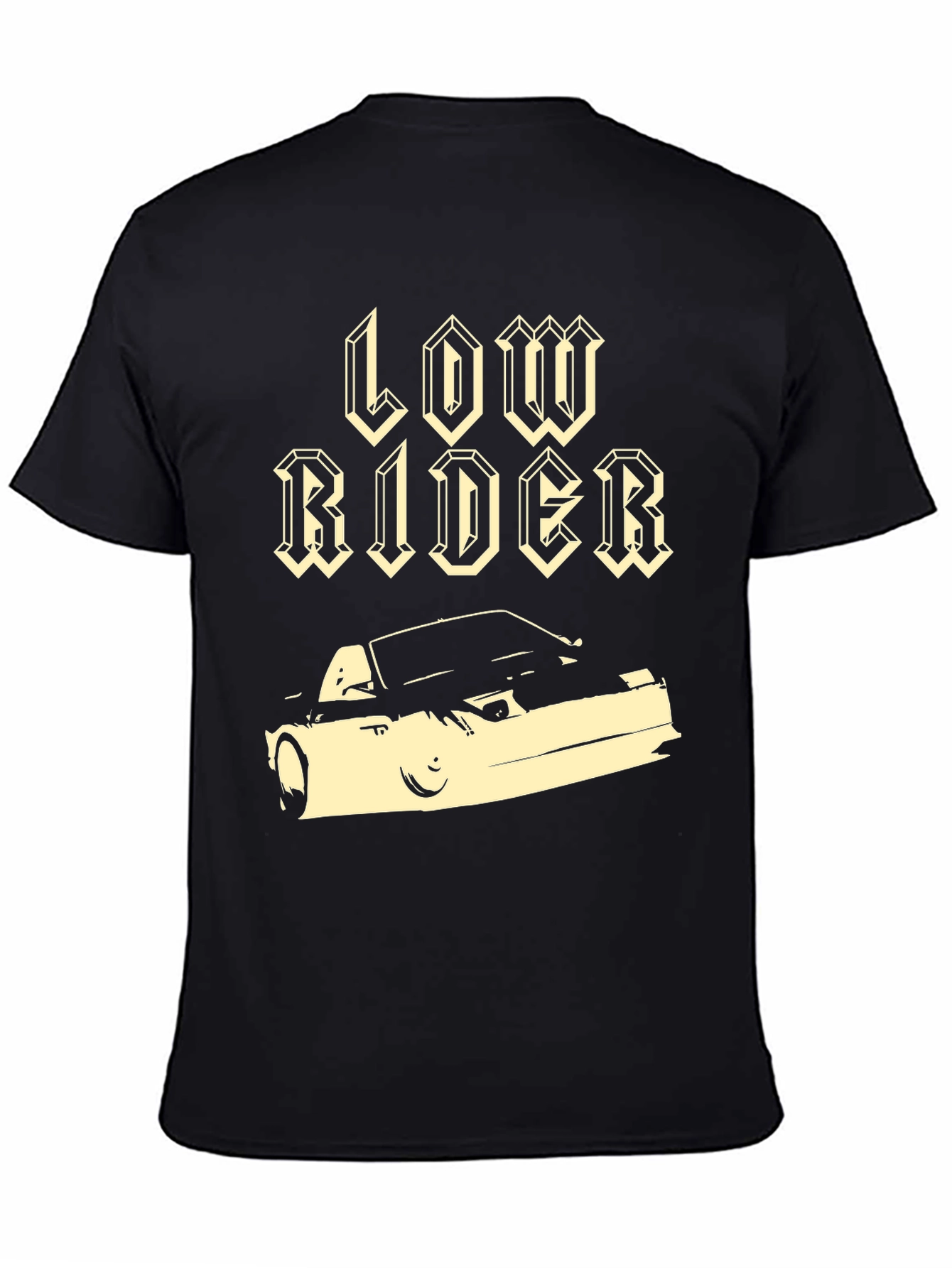 Low Rider Car Graphic Black T-Shirt