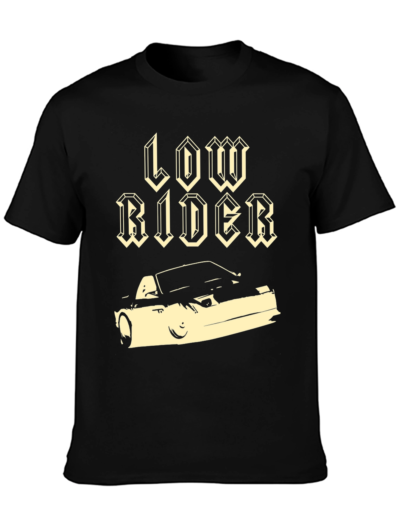 Low Rider Car Graphic Black T-Shirt