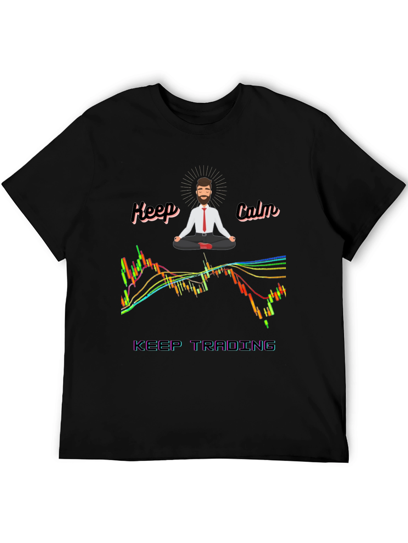 Keep Calm Trading T-Shirt - Black Cotton Blend