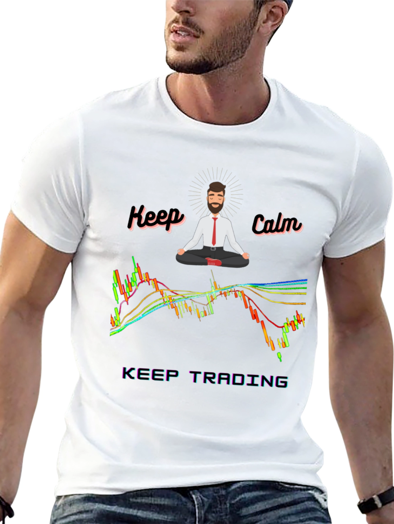 Keep Calm Trading T-Shirt - Black Cotton Blend