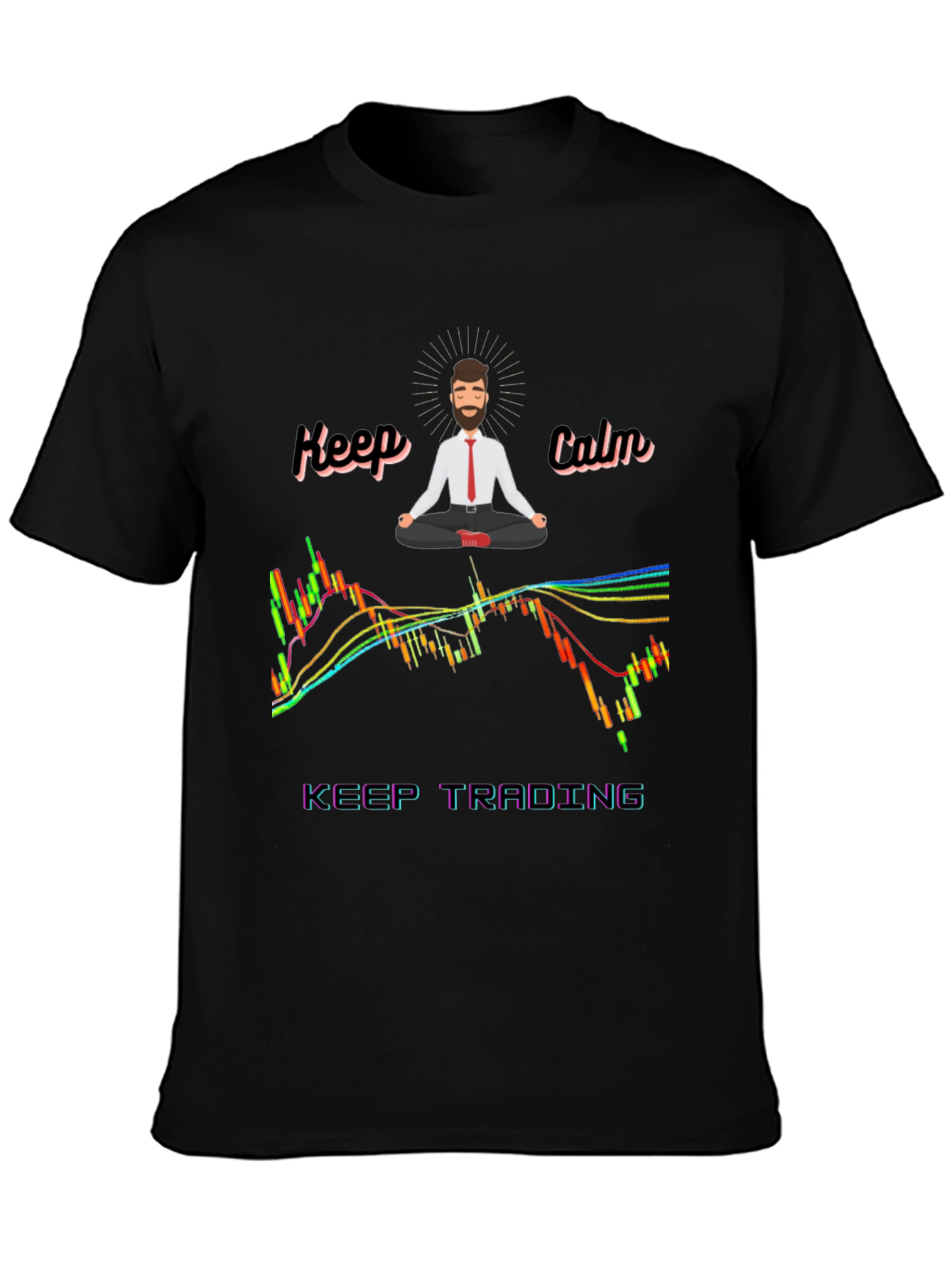 Keep Calm Trading T-Shirt - Black Cotton Blend