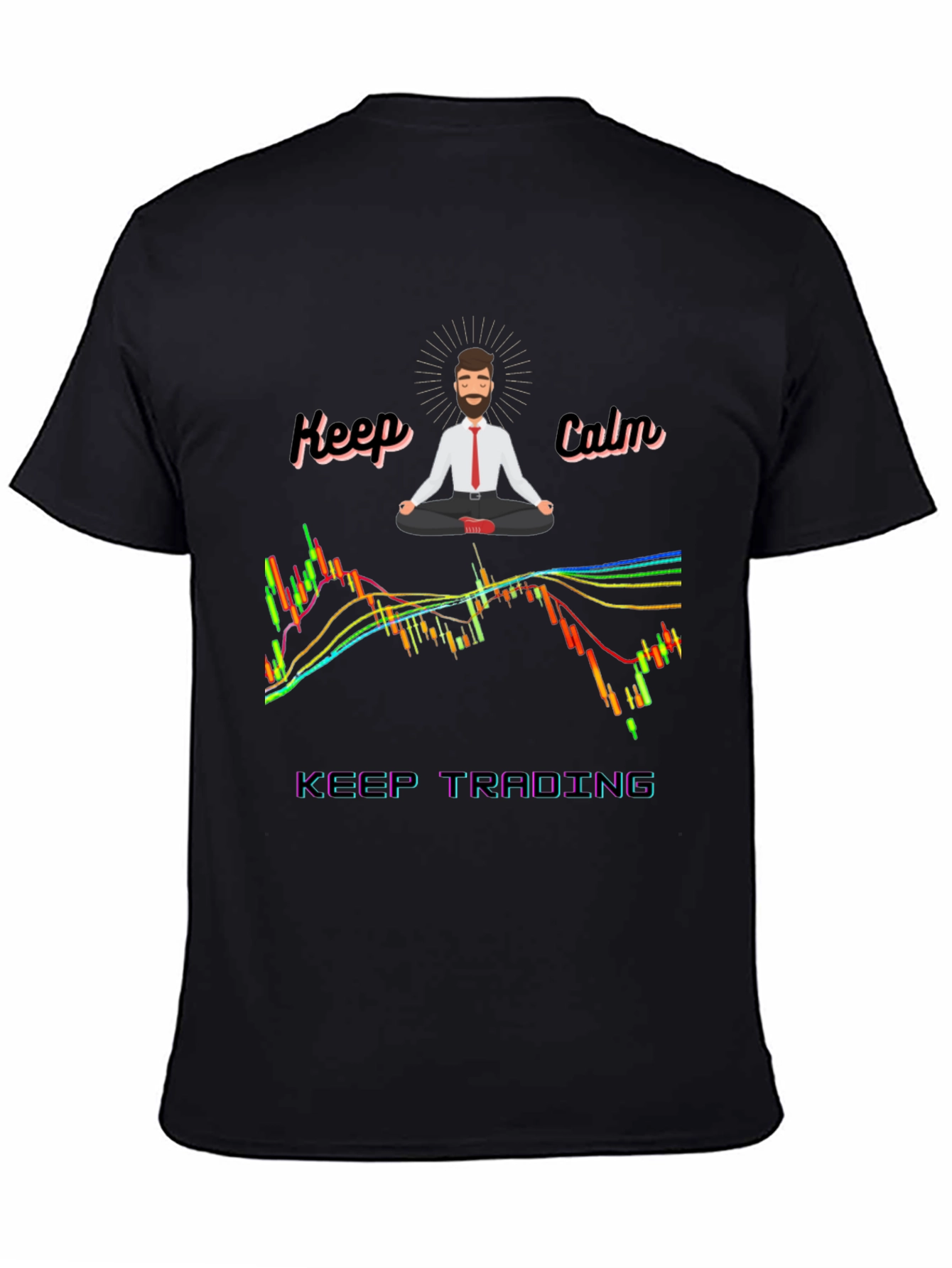 Keep Calm Trading T-Shirt - Black Cotton Blend