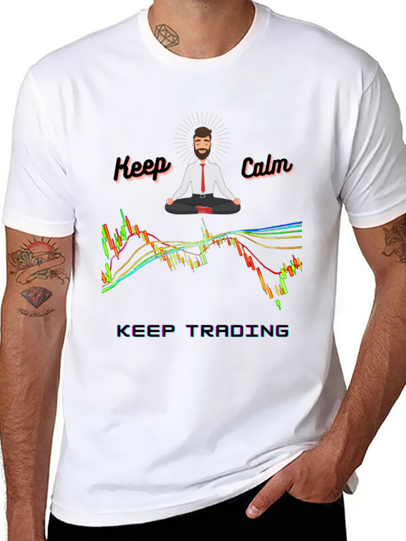 Keep Calm Trading T-Shirt - Black Cotton Blend