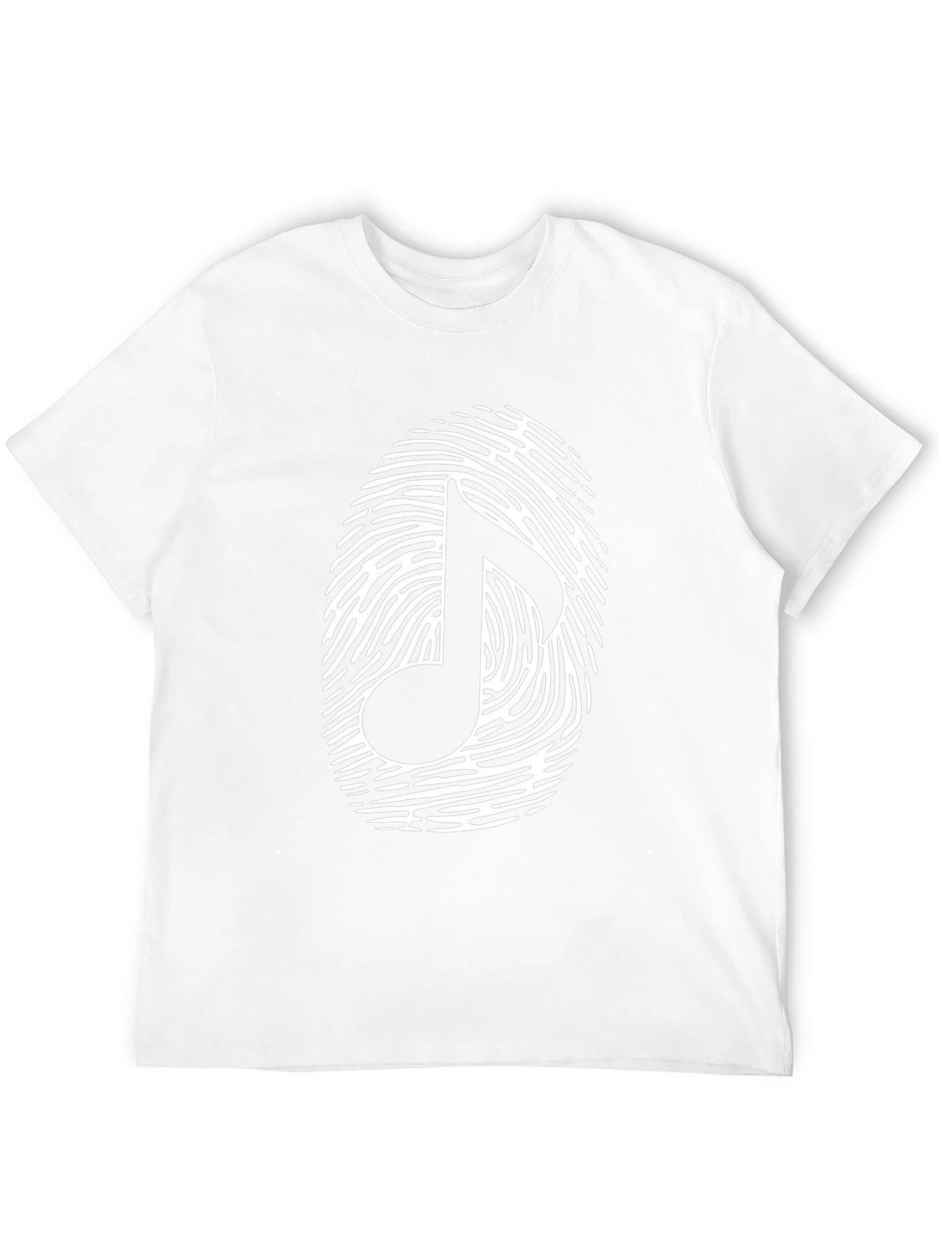 Musical Note Fingerprint Graphic T-Shirt - Black