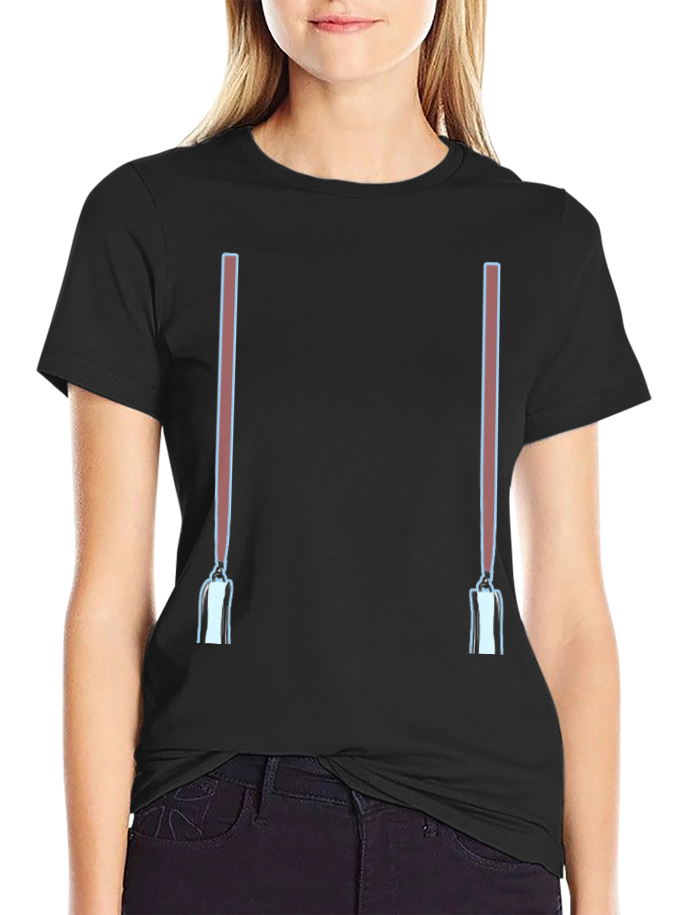 Novelty Suspenders Graphic Tee - Black