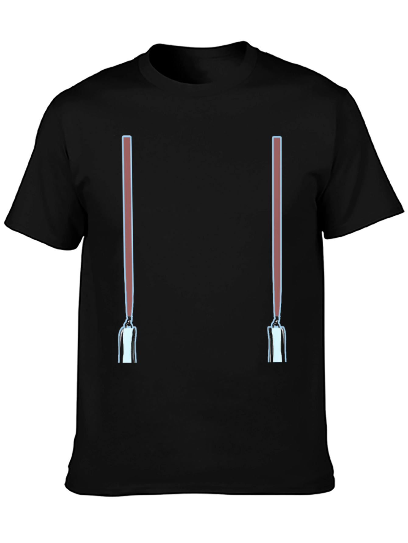Novelty Suspenders Graphic Tee - Black