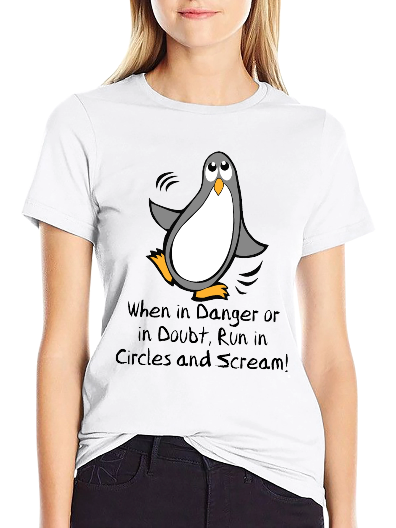 Penguin Danger T-Shirt - Run in Circles & Scream!