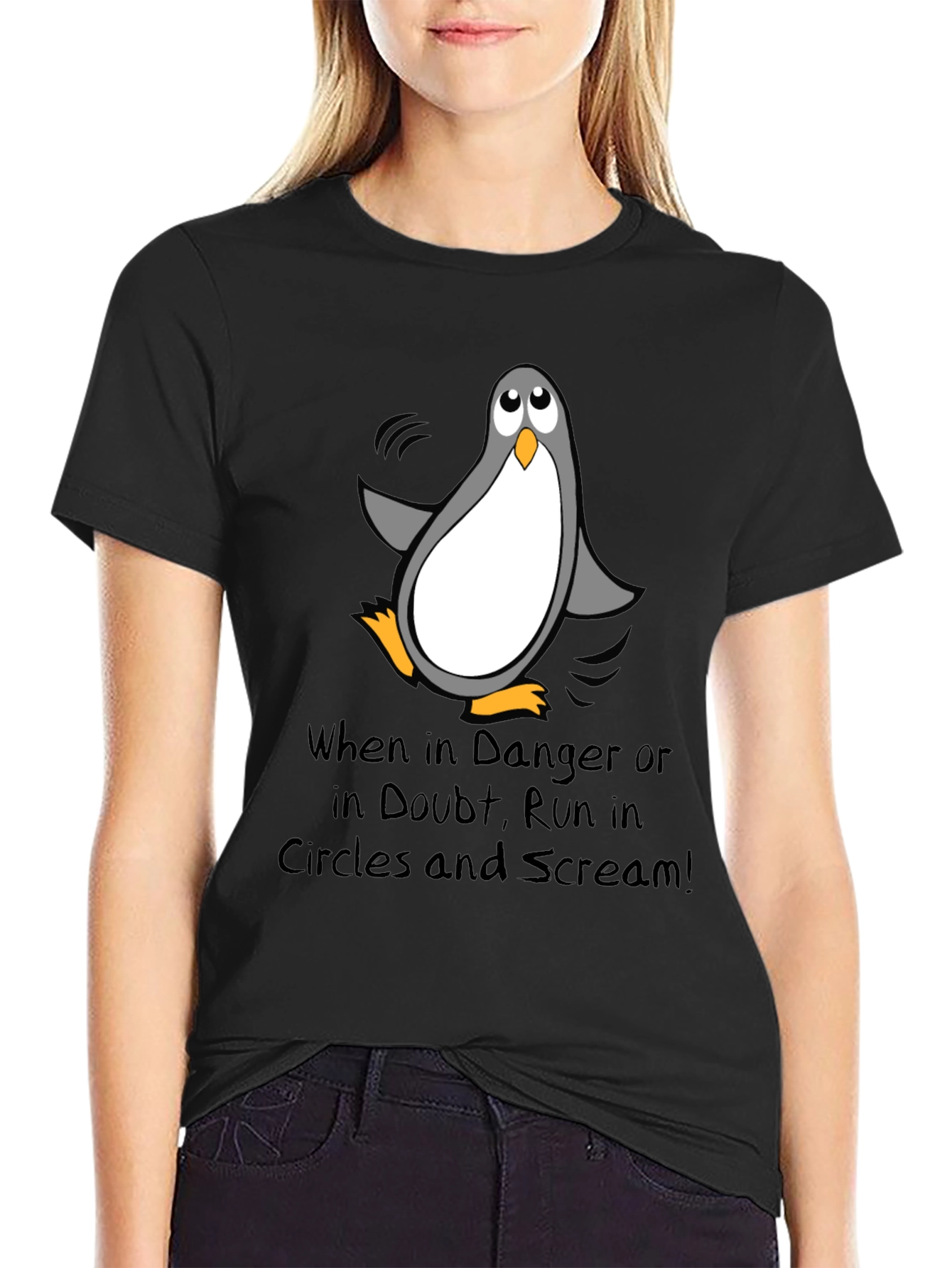 Penguin Danger T-Shirt - Run in Circles & Scream!