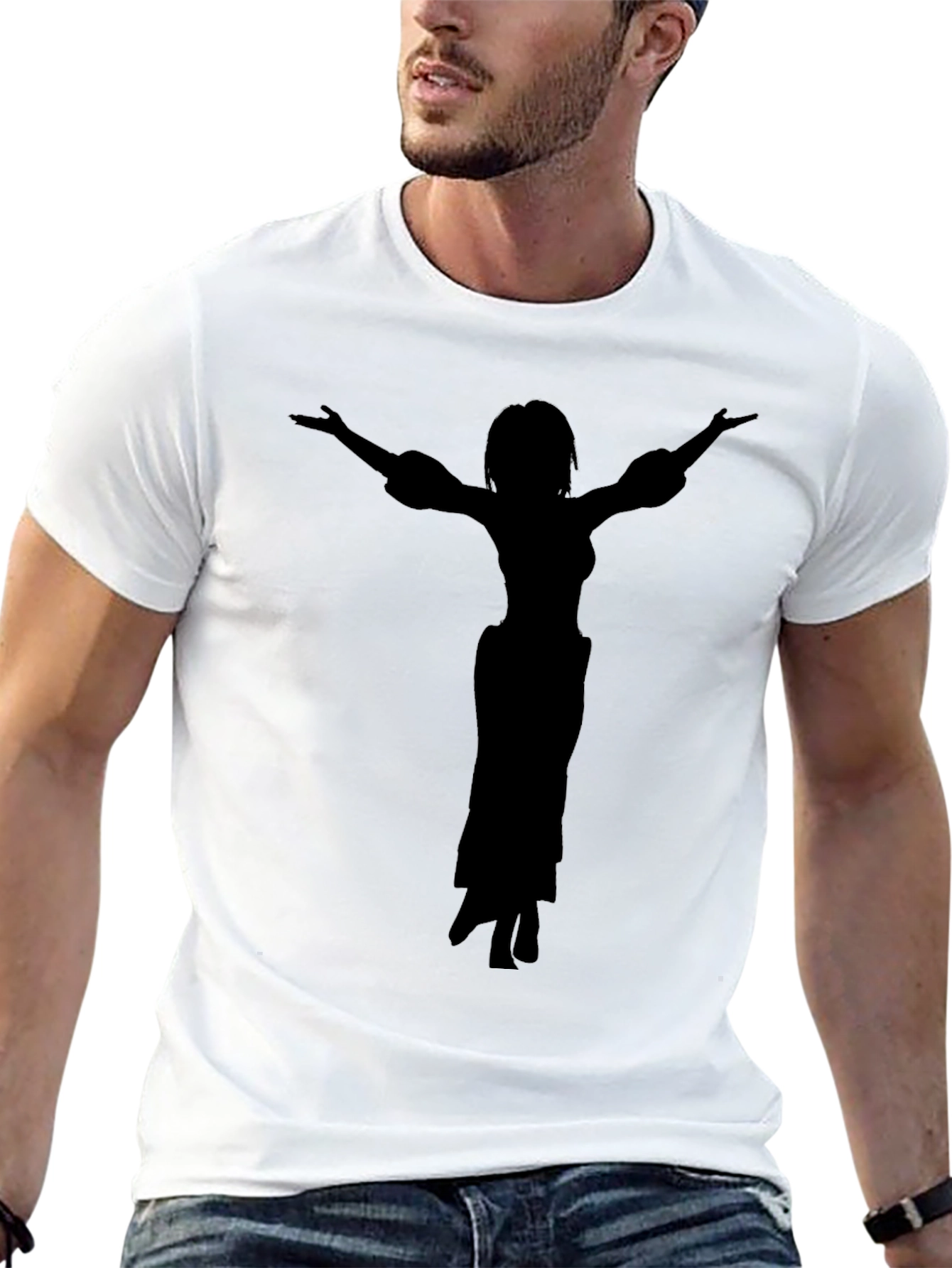 Silhouette Graphic T-Shirt - Casual Cotton Tee