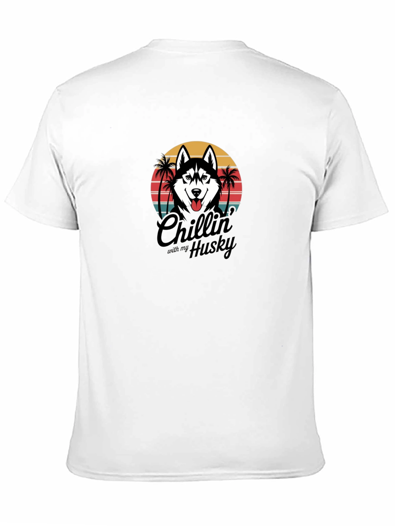Chillin With My Husky T-Shirt - Black Graphic Tee