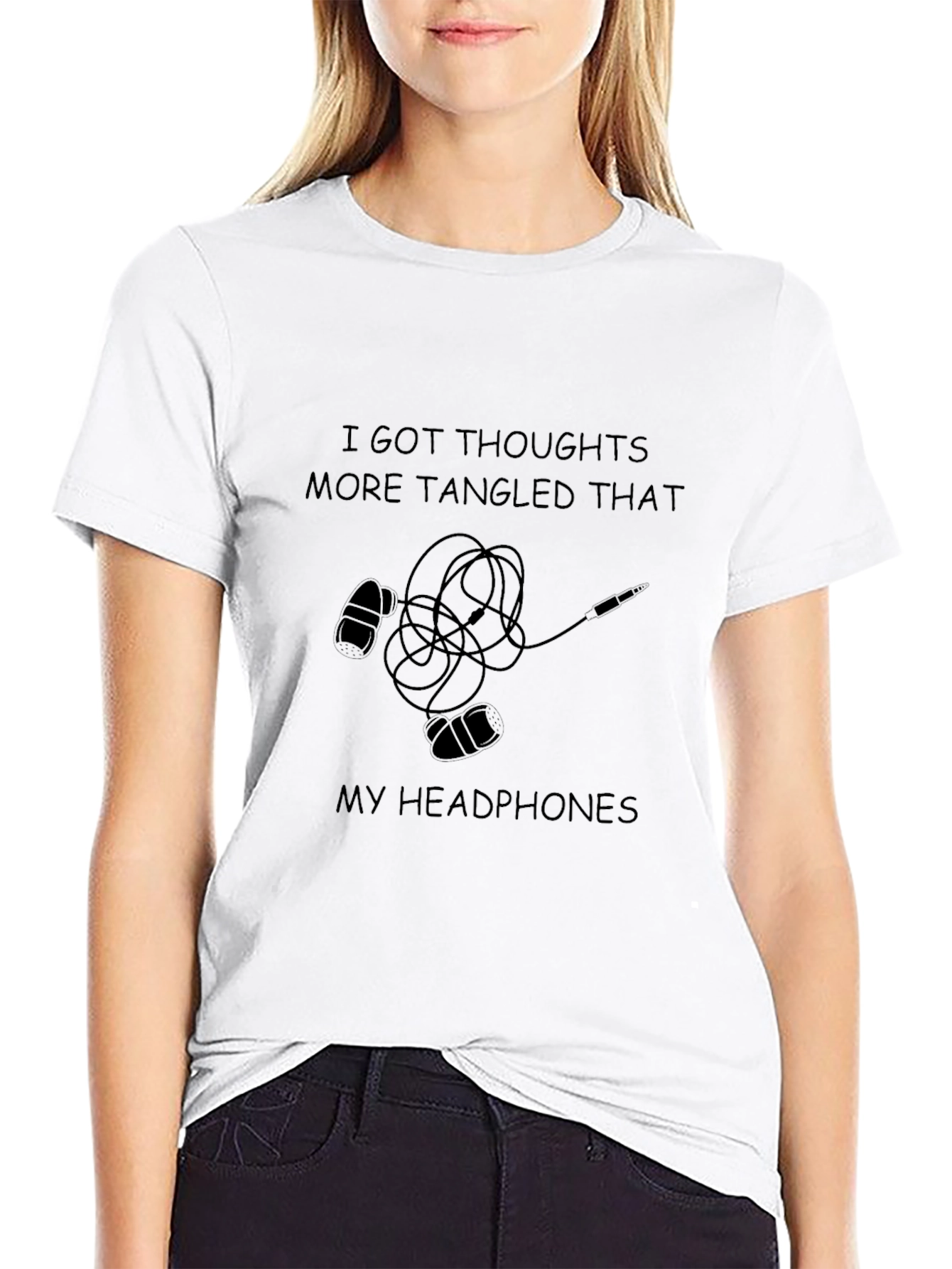Tangled Thoughts Black Graphic Tee