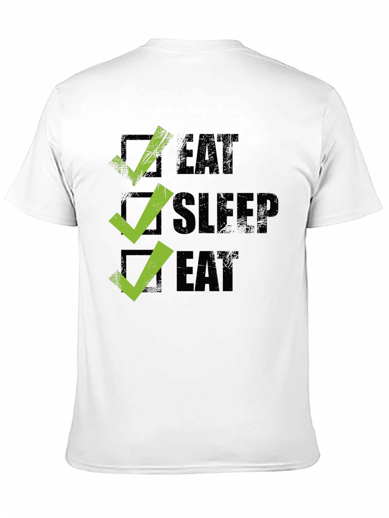 Eat Sleep Eat Graphic Tee - Checkbox Design