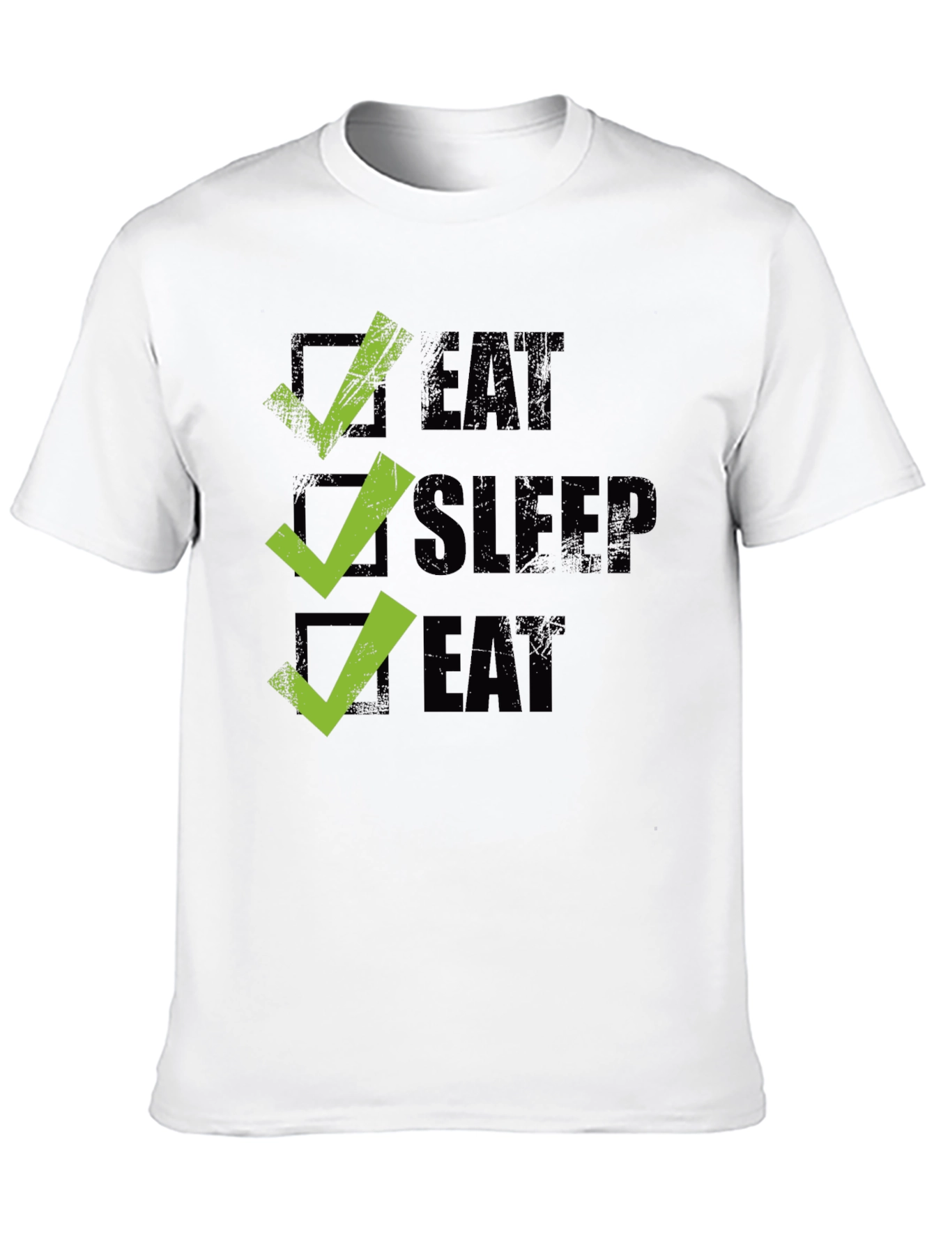 Eat Sleep Eat Graphic Tee - Checkbox Design