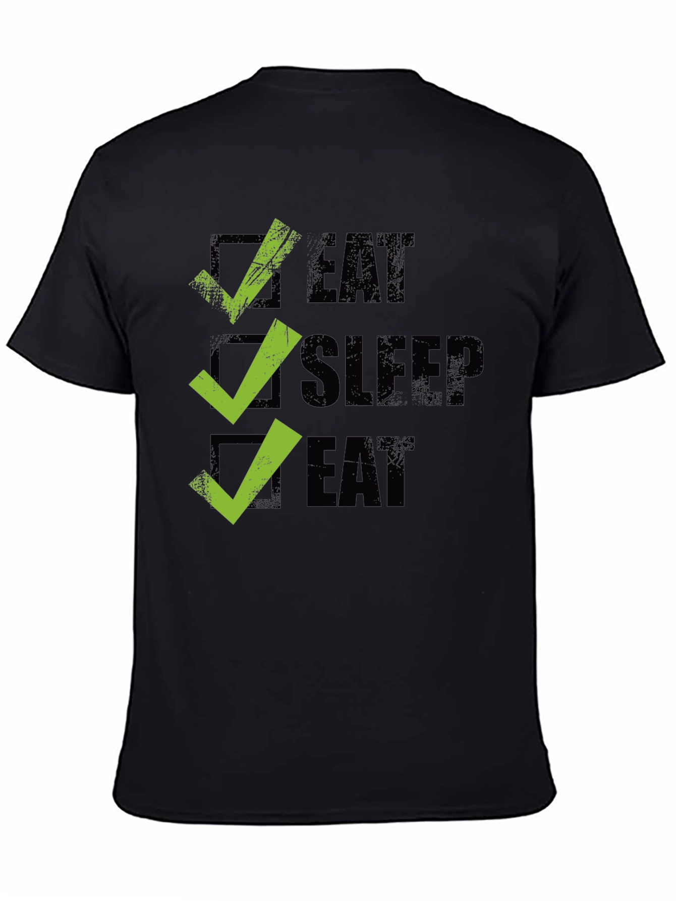 Eat Sleep Eat Graphic Tee - Checkbox Design
