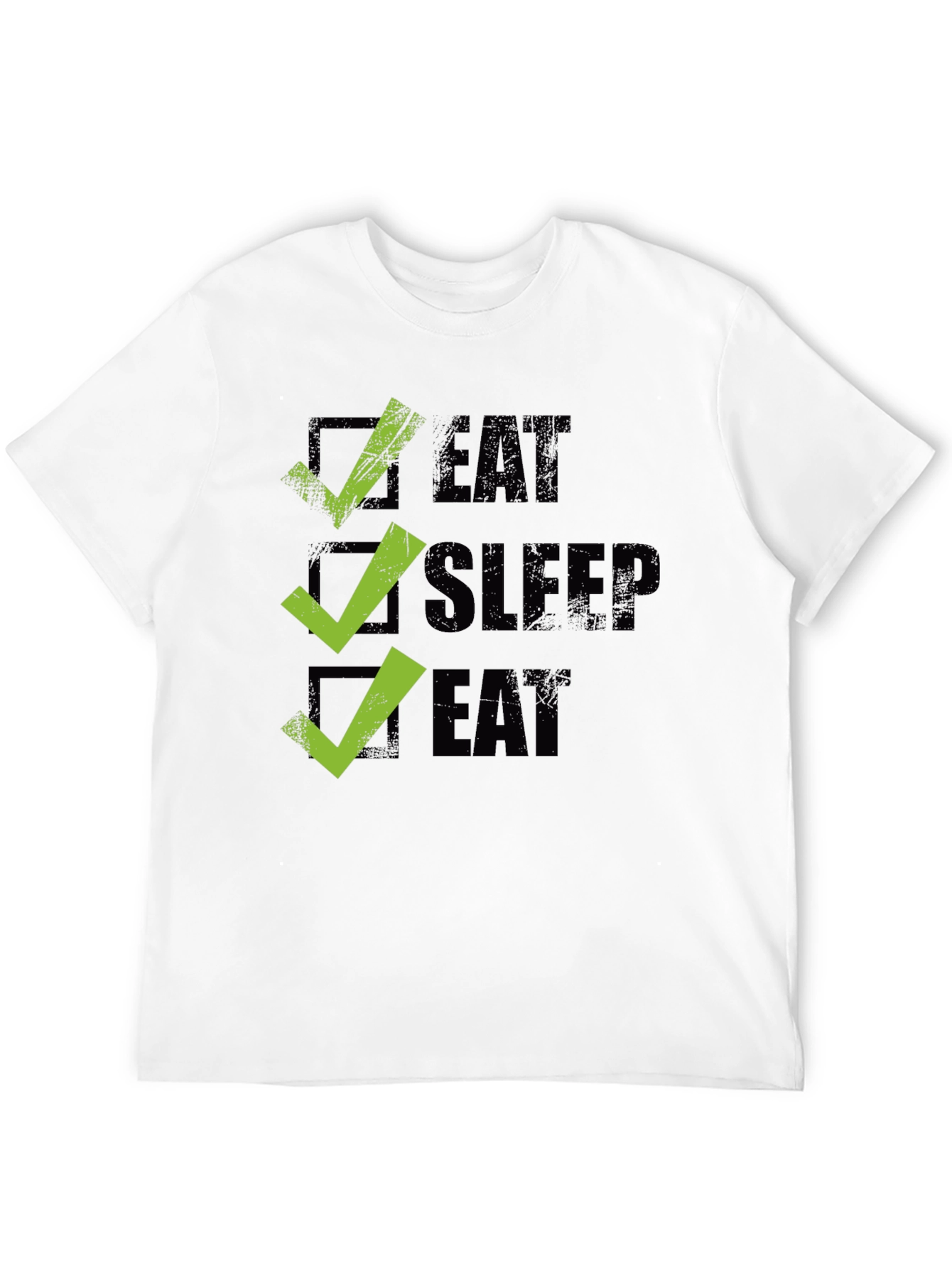 Eat Sleep Eat Graphic Tee - Checkbox Design