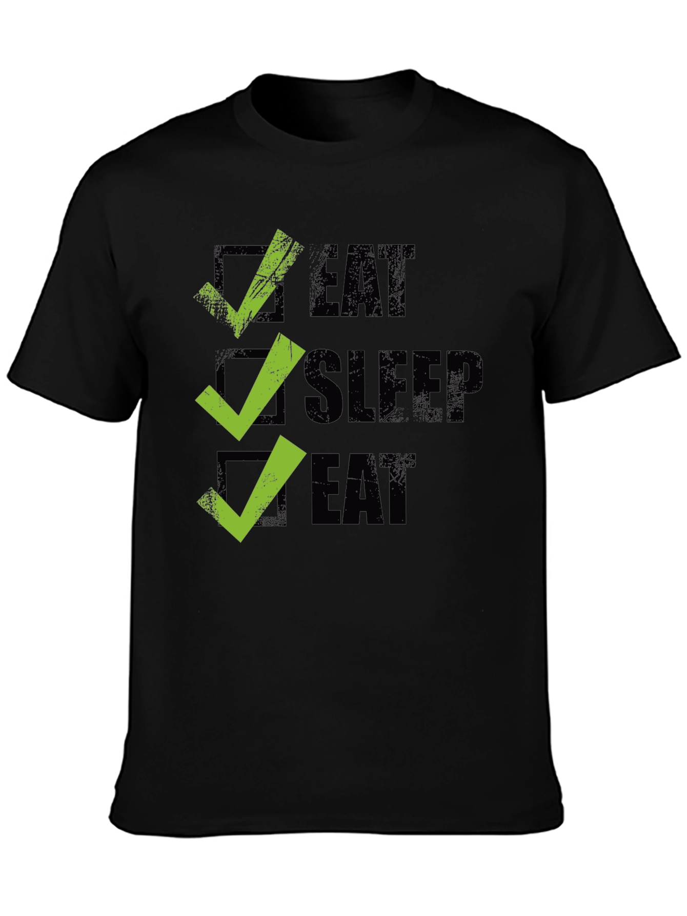 Eat Sleep Eat Graphic Tee - Checkbox Design